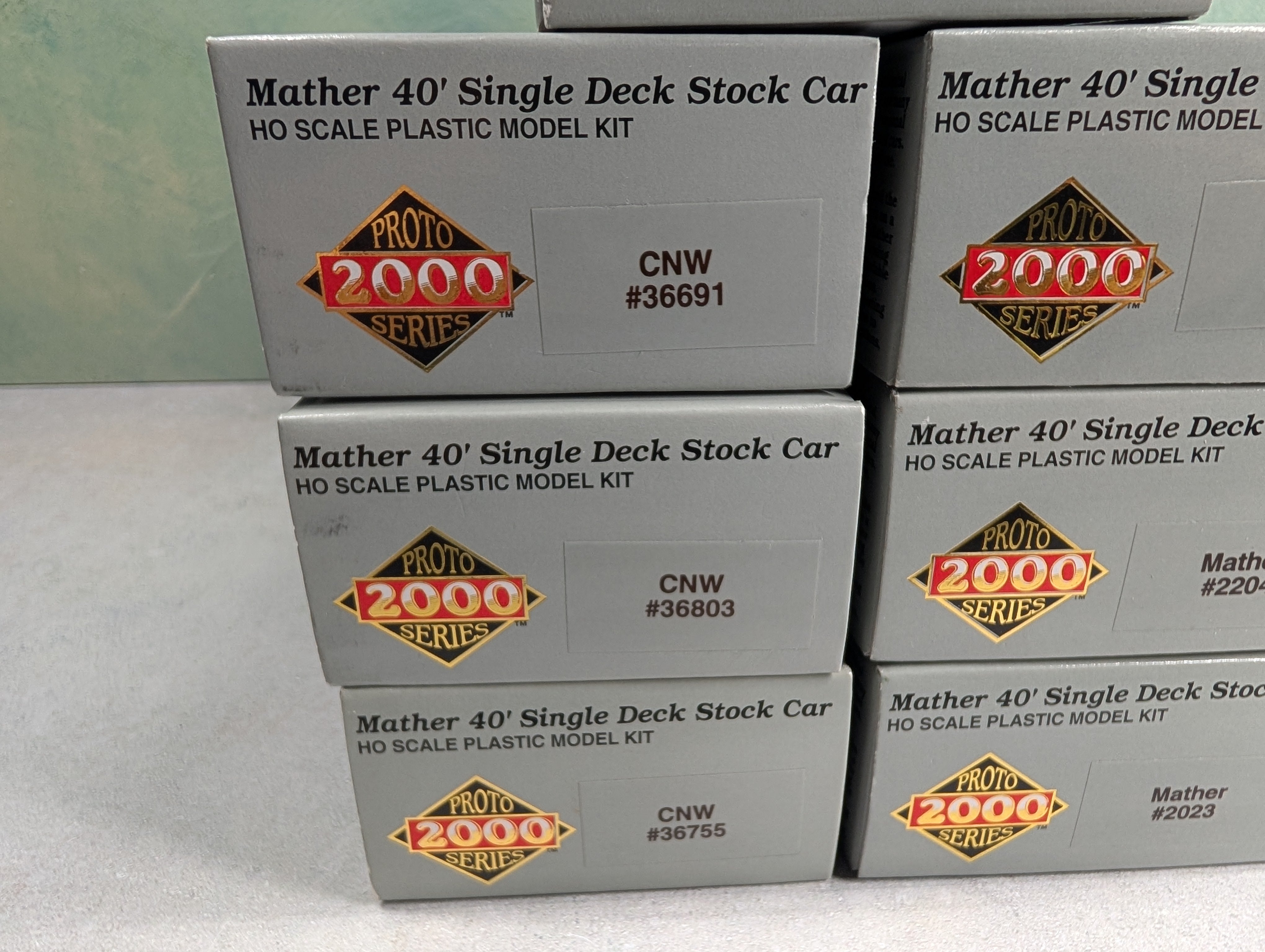 USED Life-Like 21200 HO Scale Lot of Mather 40' Single Deck Stock Car, Cattle Car Proto2000 KIT (7 pcs)