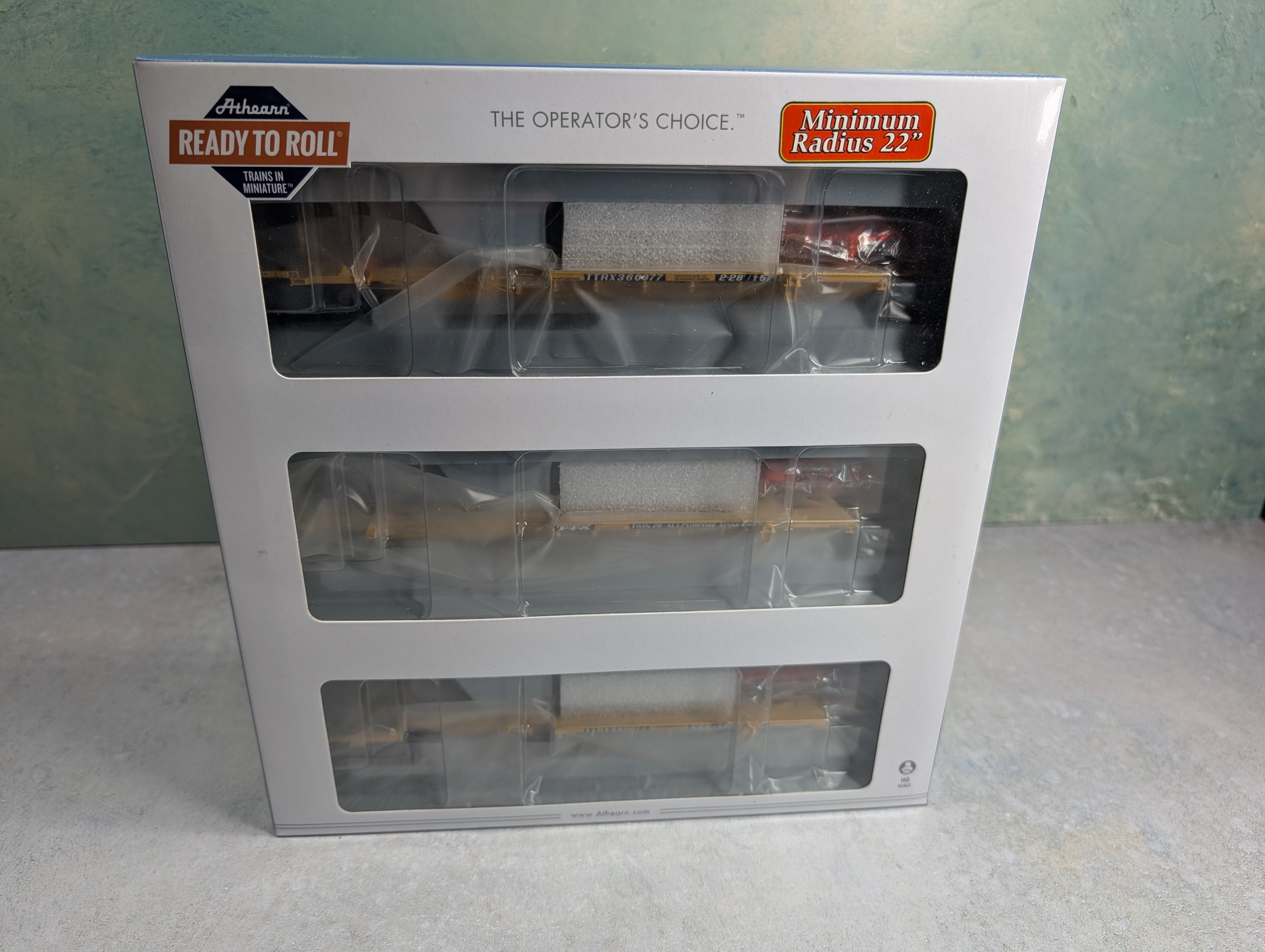 USED Athearn 28921 HO Scale Trinity 57' All-Purpose 3 Unit Spine Car TTX #360877