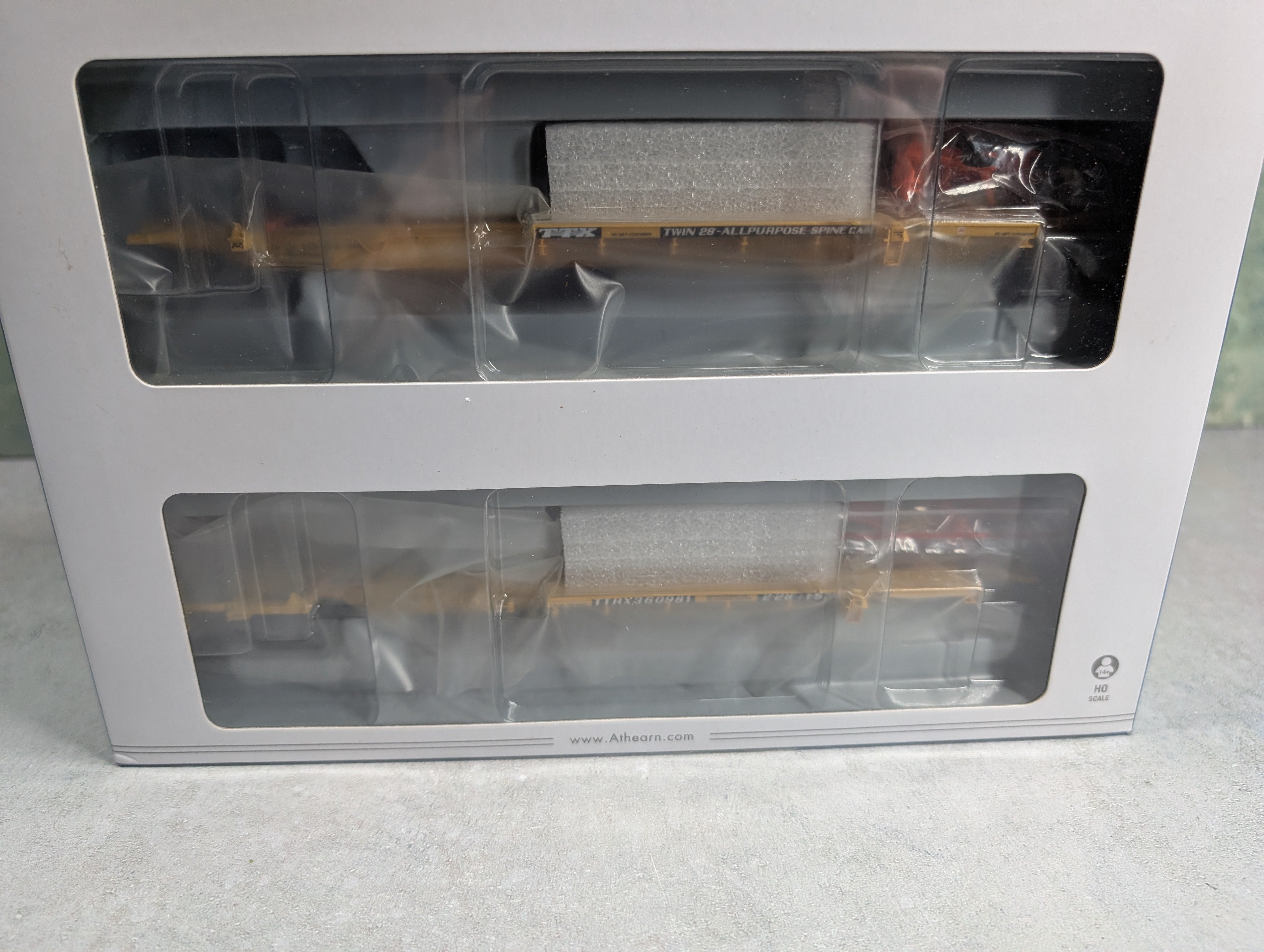 USED Athearn 28922 HO Scale Trinity 57' All-Purpose 3 Unit Spine Car TTX #360981