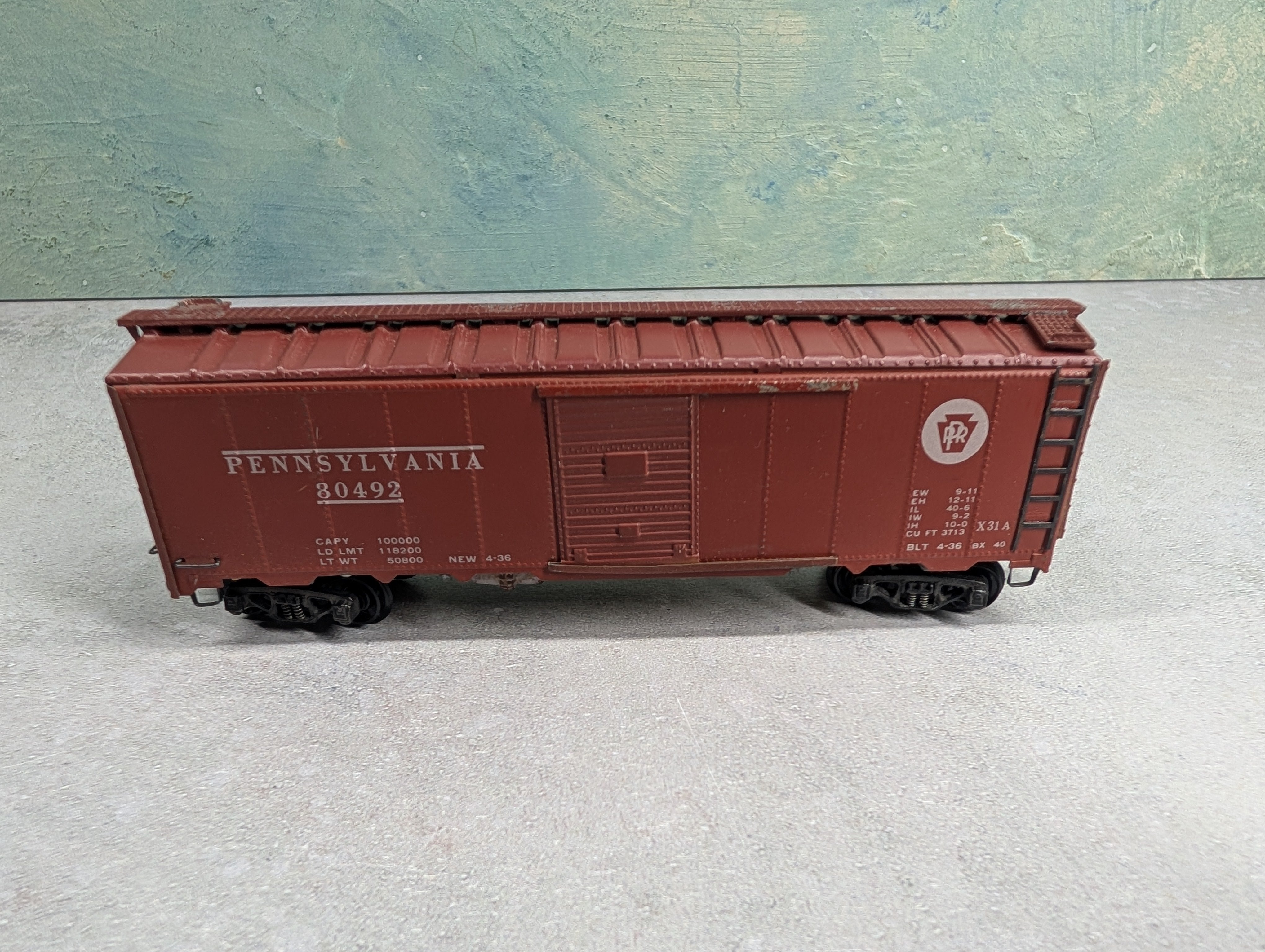 USED Varney HO Scale 40' Box Car (wooden) Pennsylvania PRR #80492