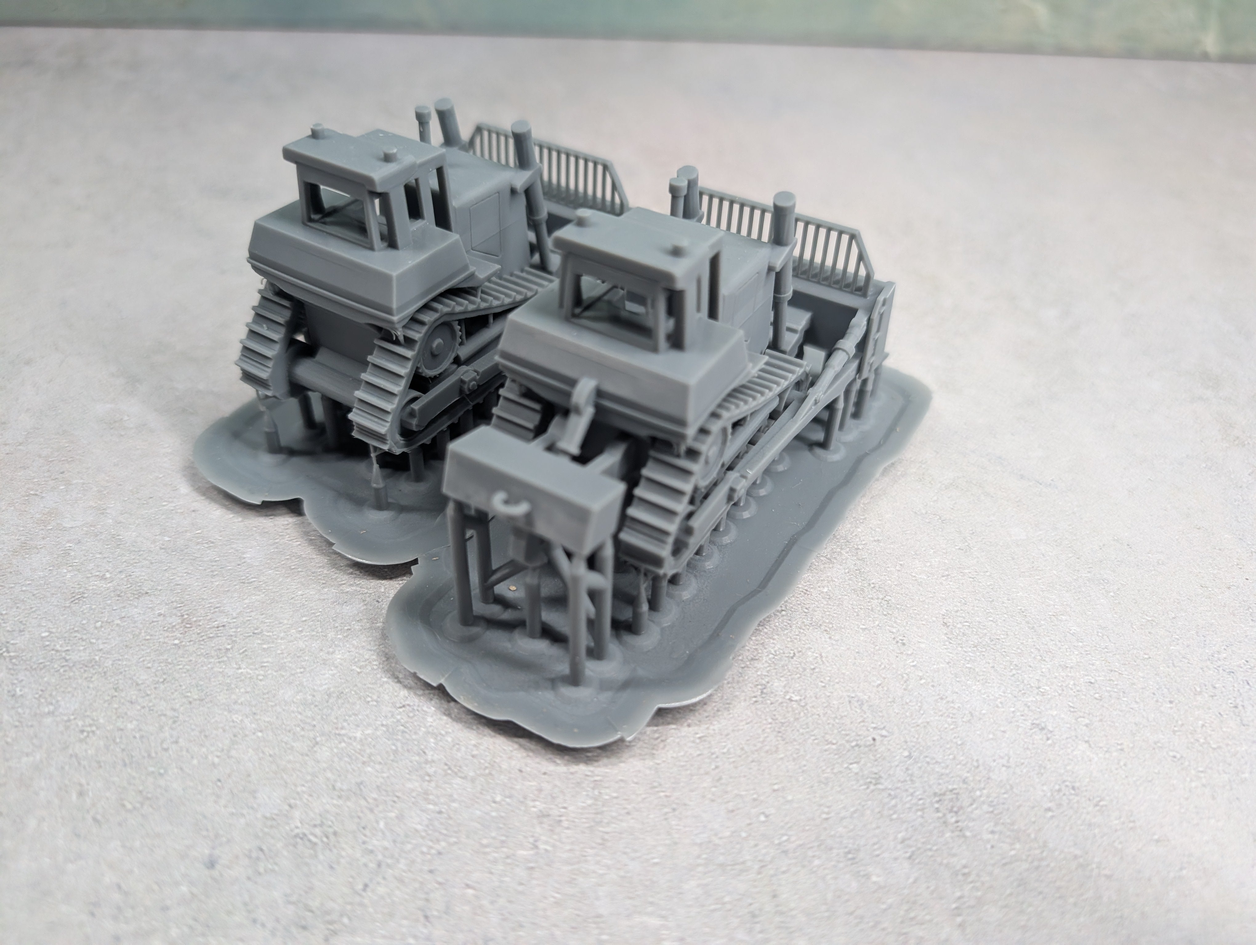 Whistle Stop Models HO3001 HO Scale Large Dozers Set of 2, Resin 3D Printed, Highly Detailed