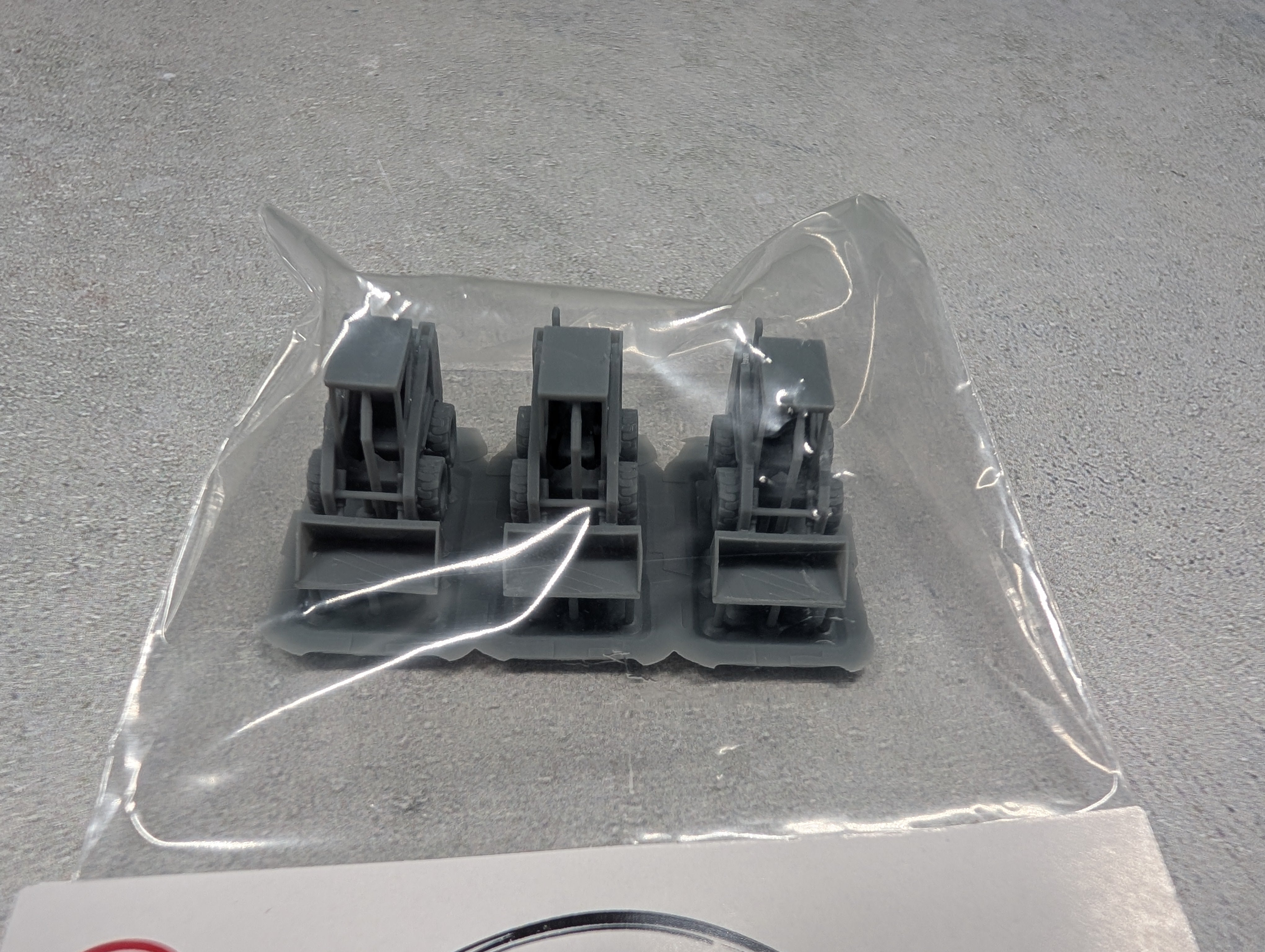 Whistle Stop Models N9006 N Scale 3 Skid Loaders, Resin 3D Printed, Highly Detailed