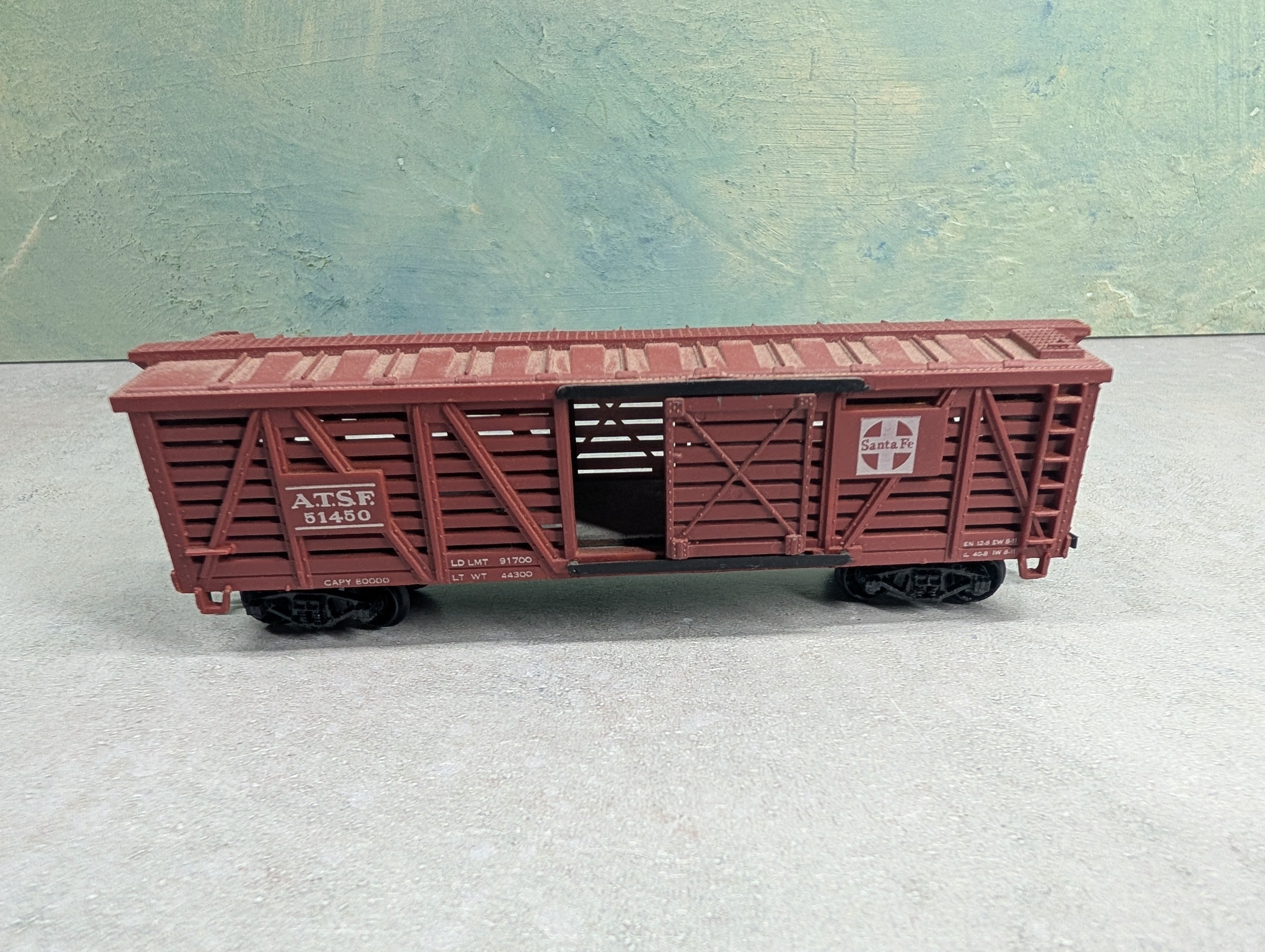 USED HO Scale Cattle Stock Car Santa Fe ATSF #51450