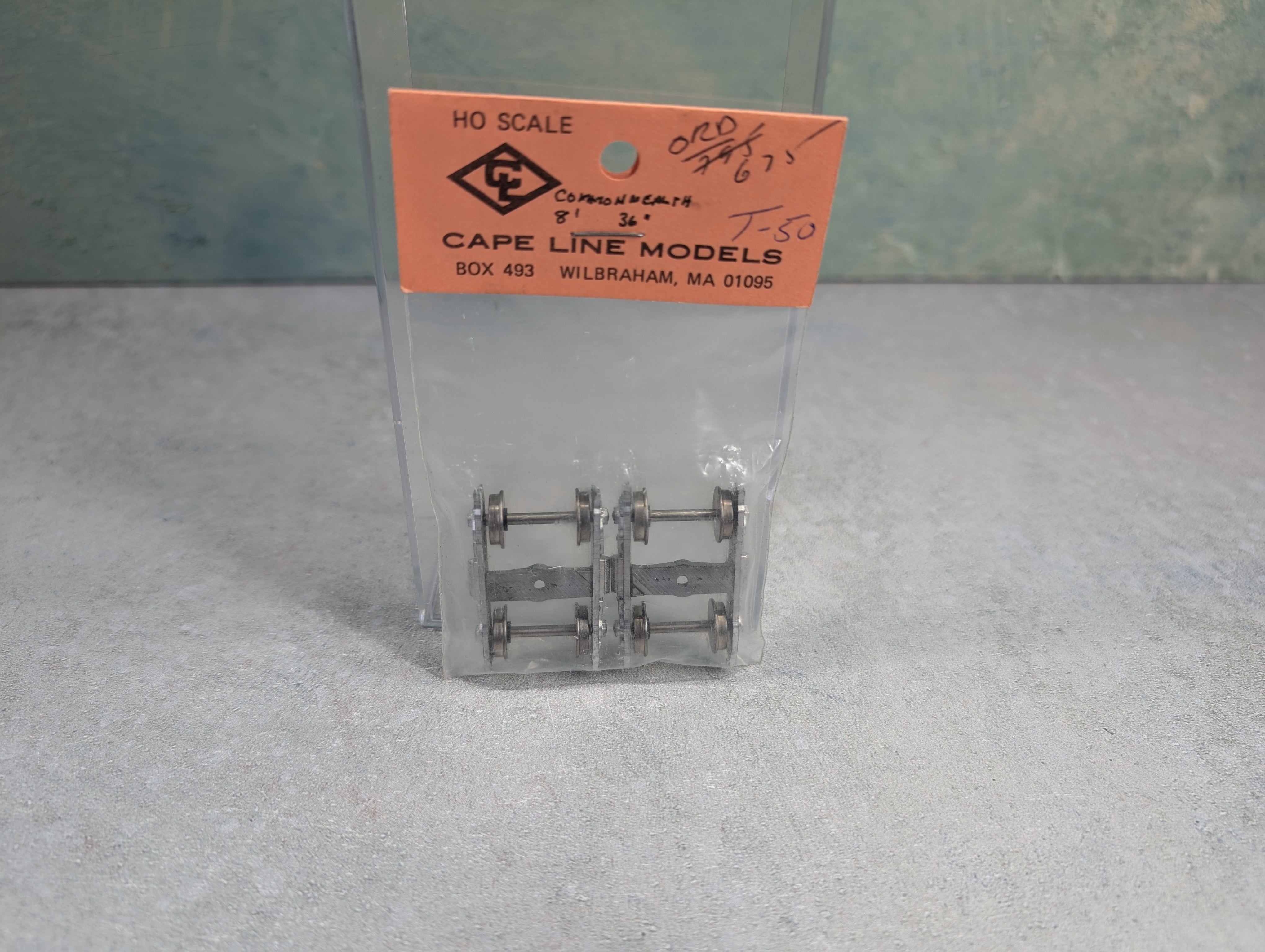 USED Cape Line Models T-50 HO Scale 36" Metal Trucks Commonwealth