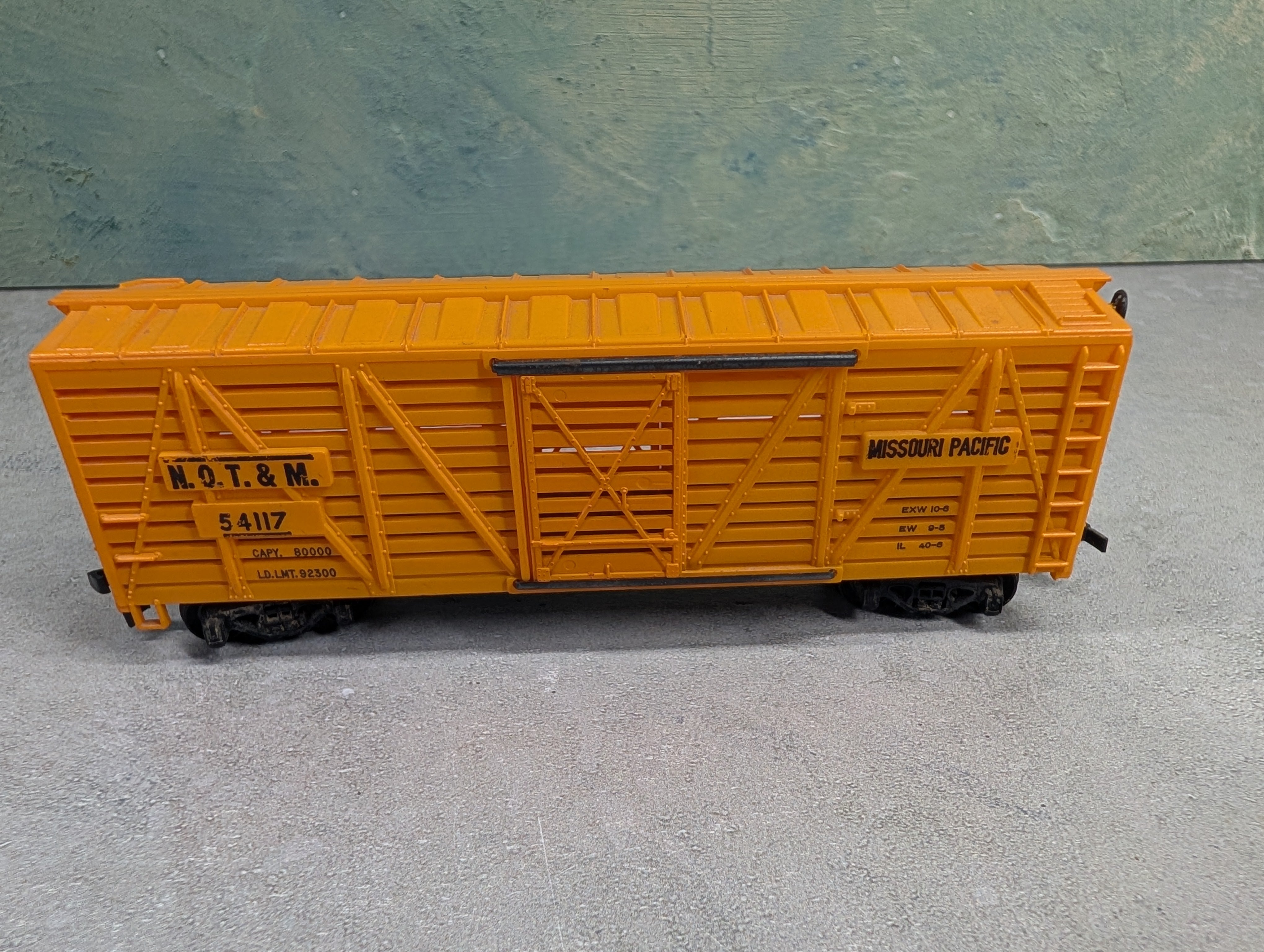 USED Mantua HO Scale 40' Cattle Stock Car Missouri Pacific NOT&M #54117