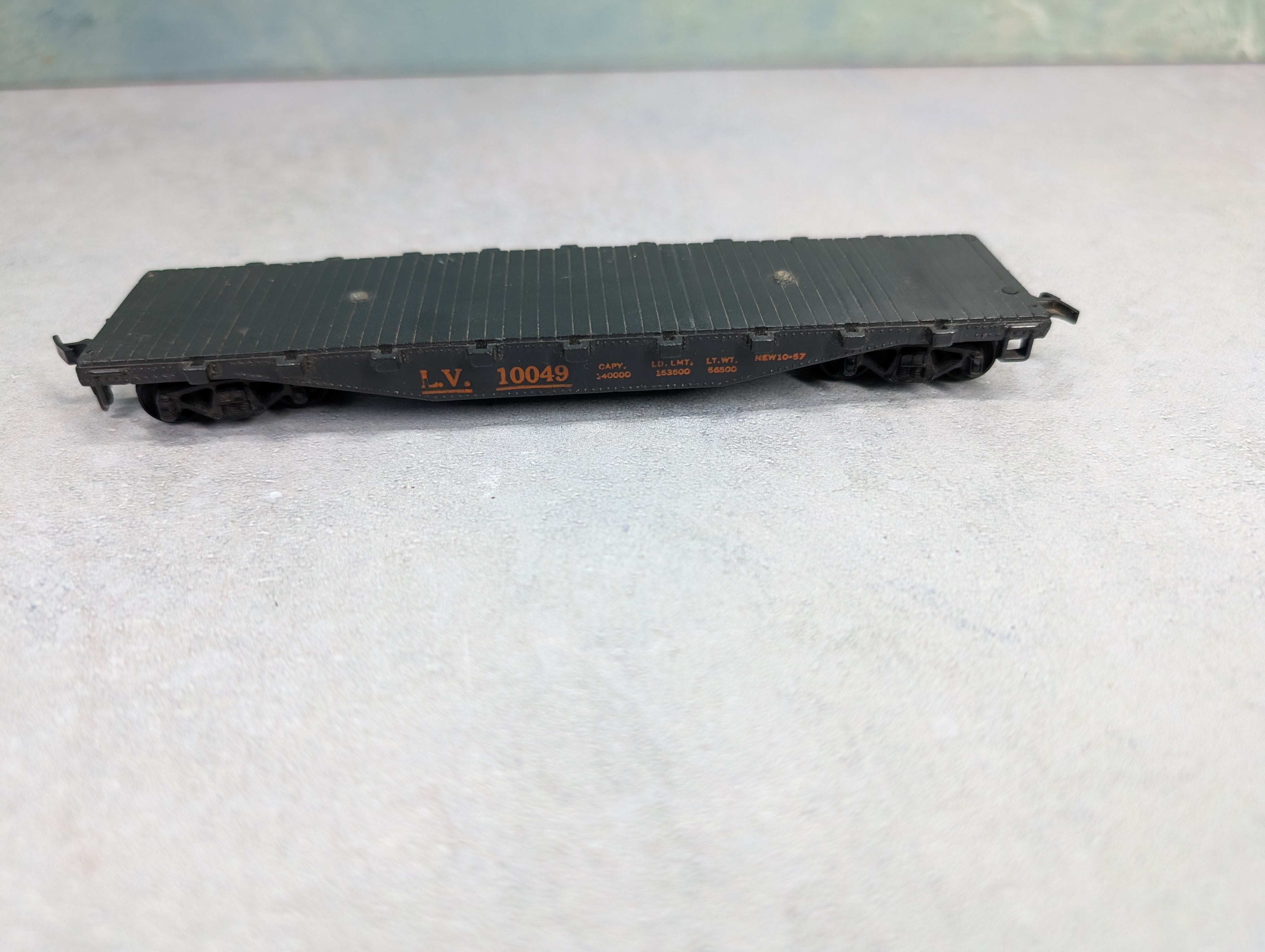 USED MARX HO Scale 40' Flat Car Lehigh Valley LV #10049