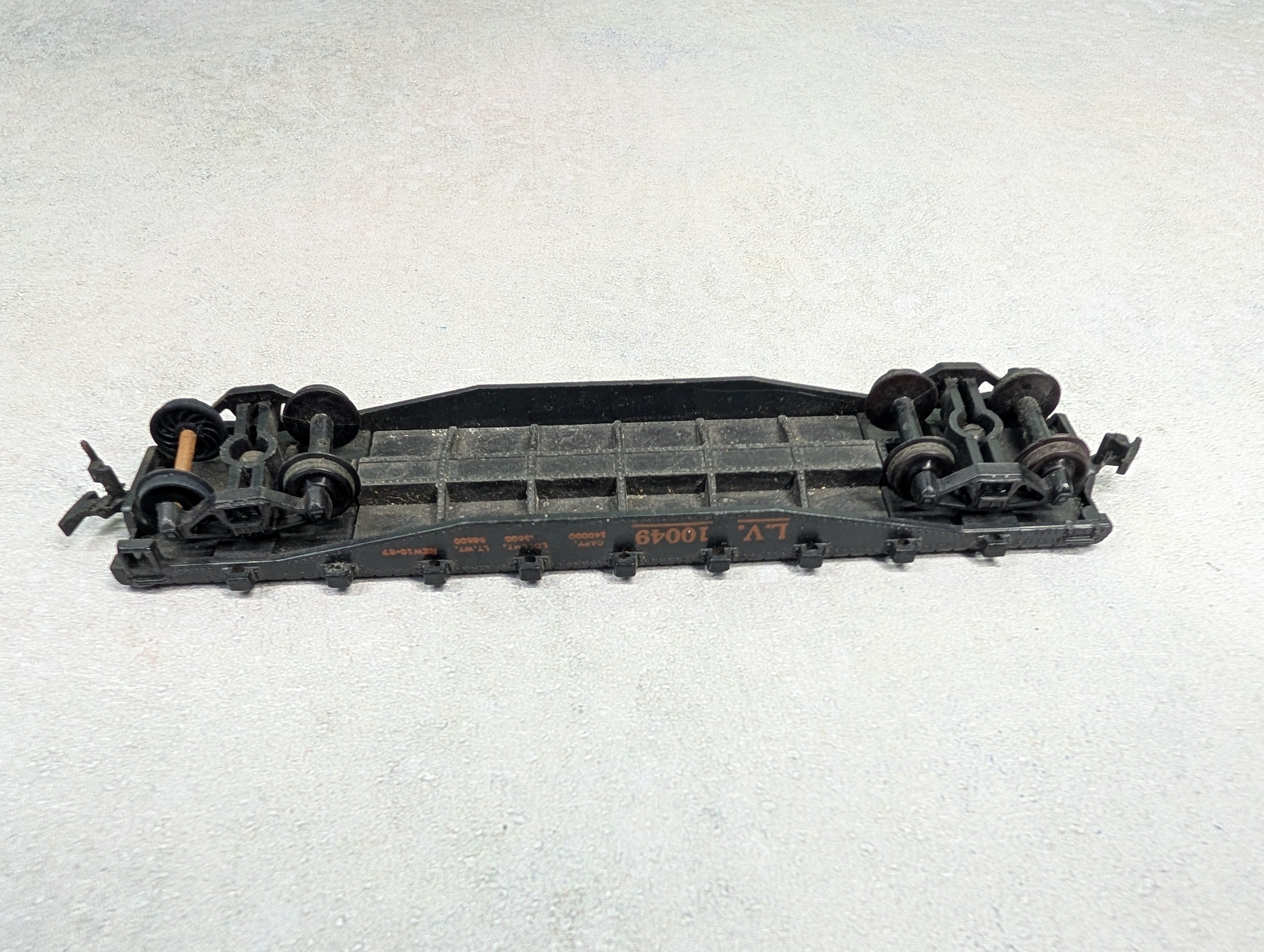 USED MARX HO Scale 40' Flat Car Lehigh Valley LV #10049