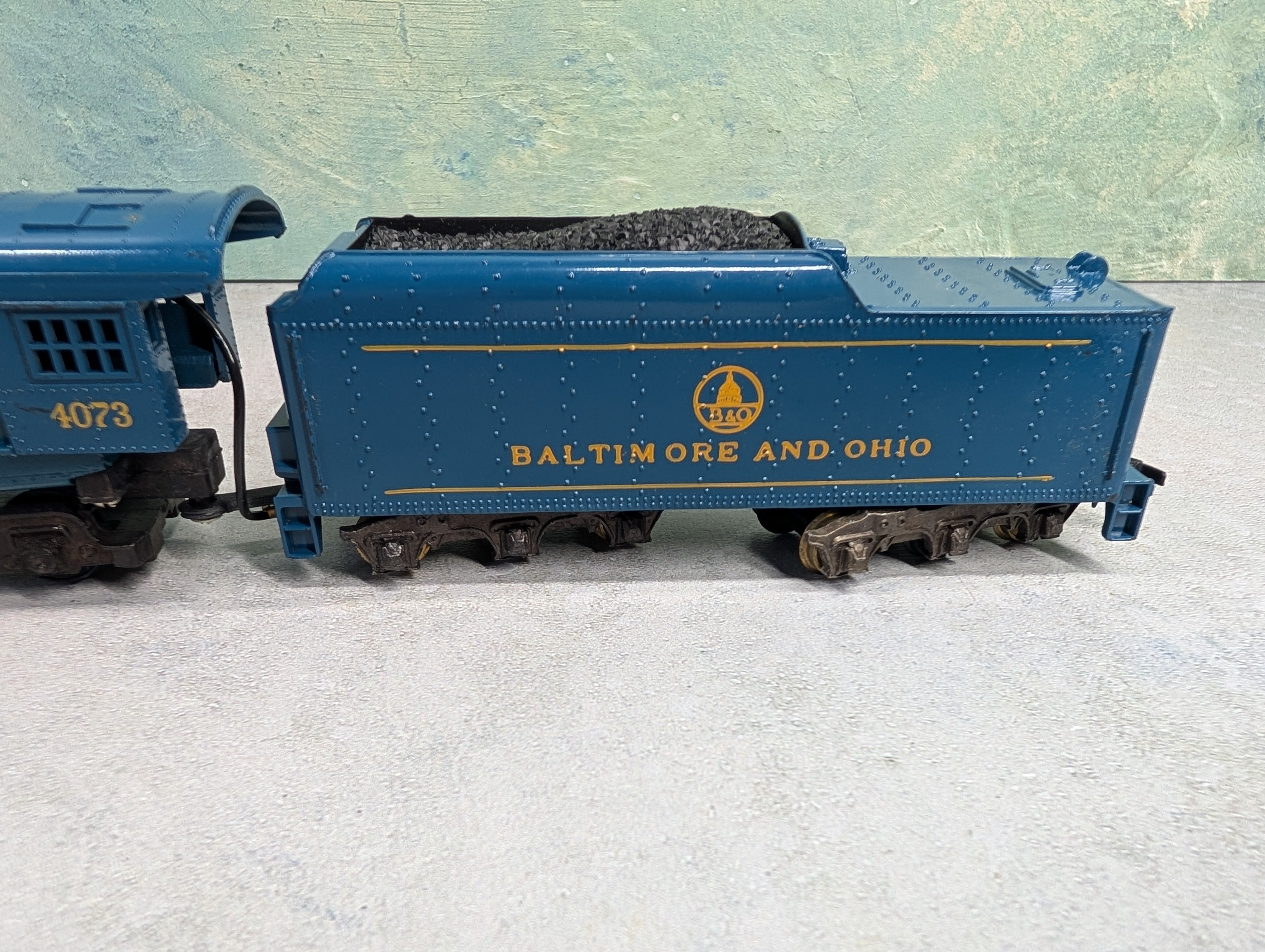 USED Tyco HO Scale Pacific Steam Locomotive Baltimore and Ohio #4073 Parts/Repairs DC