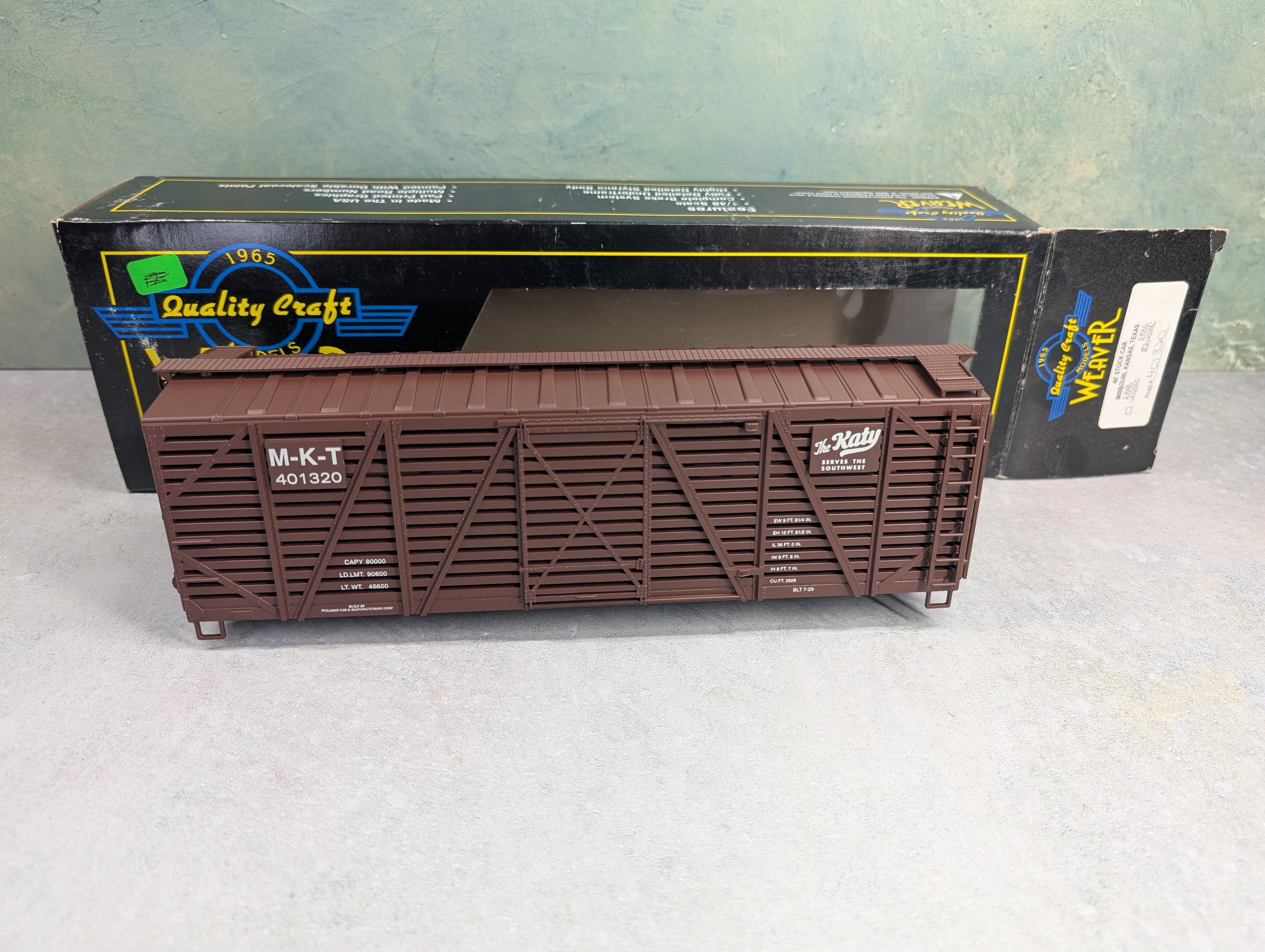 USED Weaver U4326L O 40' Stock Car MKT #401320 3 Rail, No Trucks/Couplers