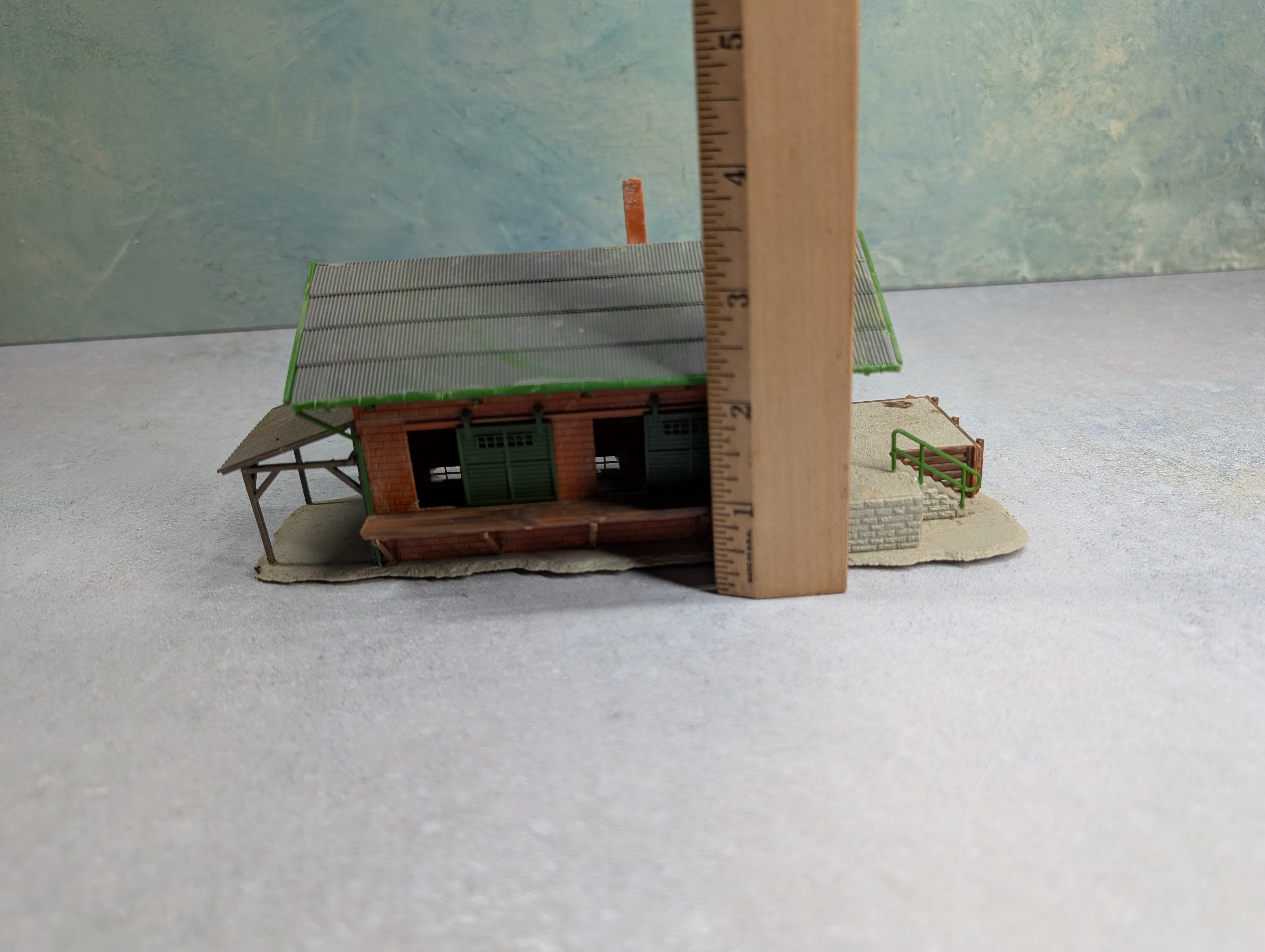 USED Faller HO Scale Freight Dock Warehouse, Brick Building