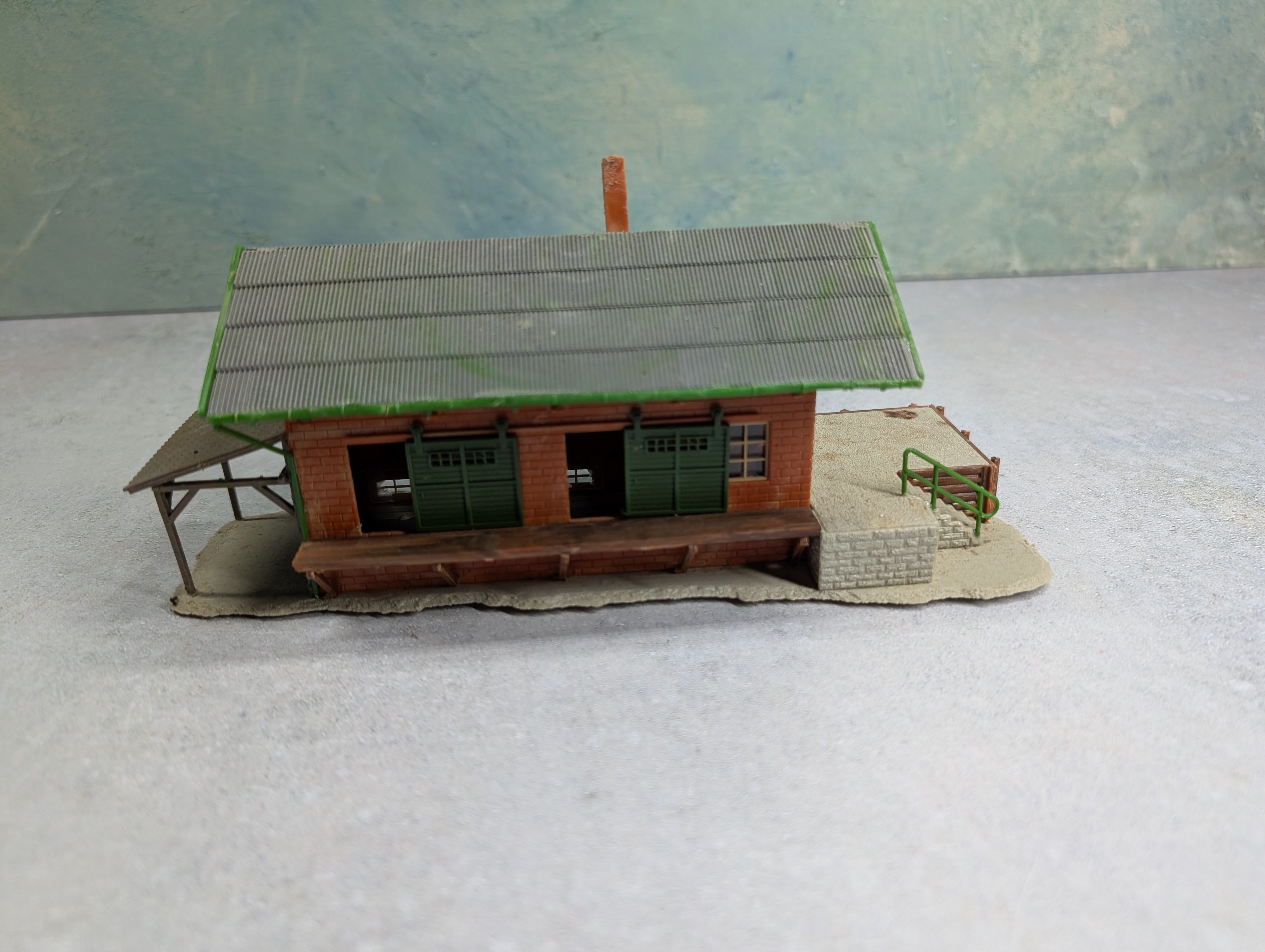 USED Faller HO Scale Freight Dock Warehouse, Brick Building