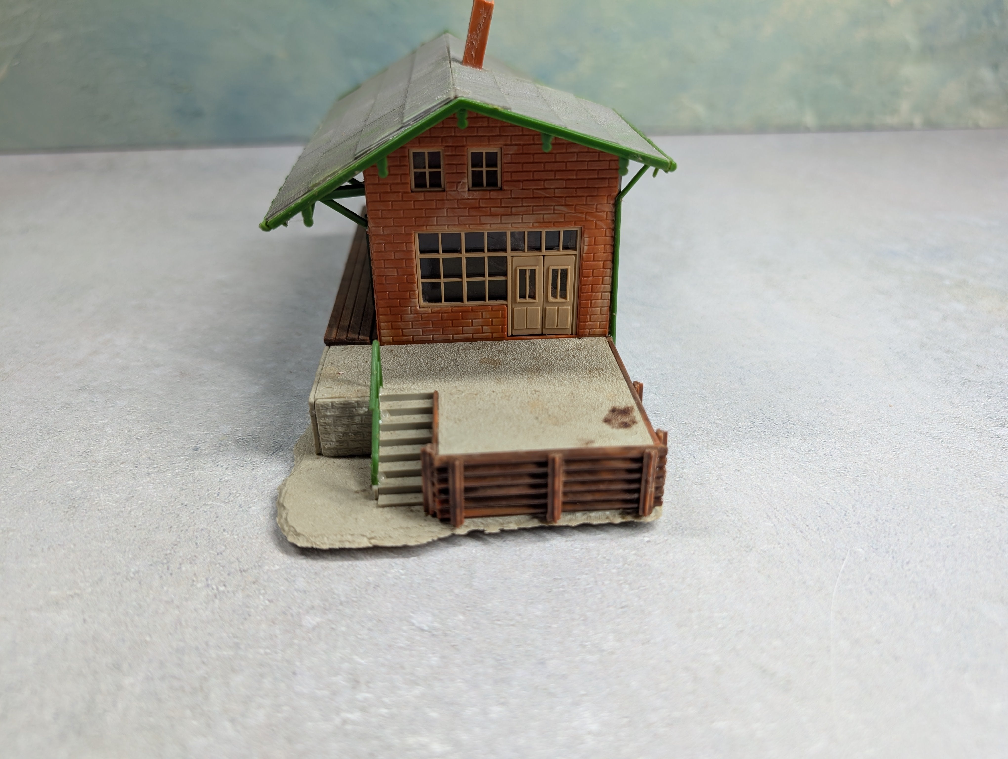 USED Faller HO Scale Freight Dock Warehouse, Brick Building