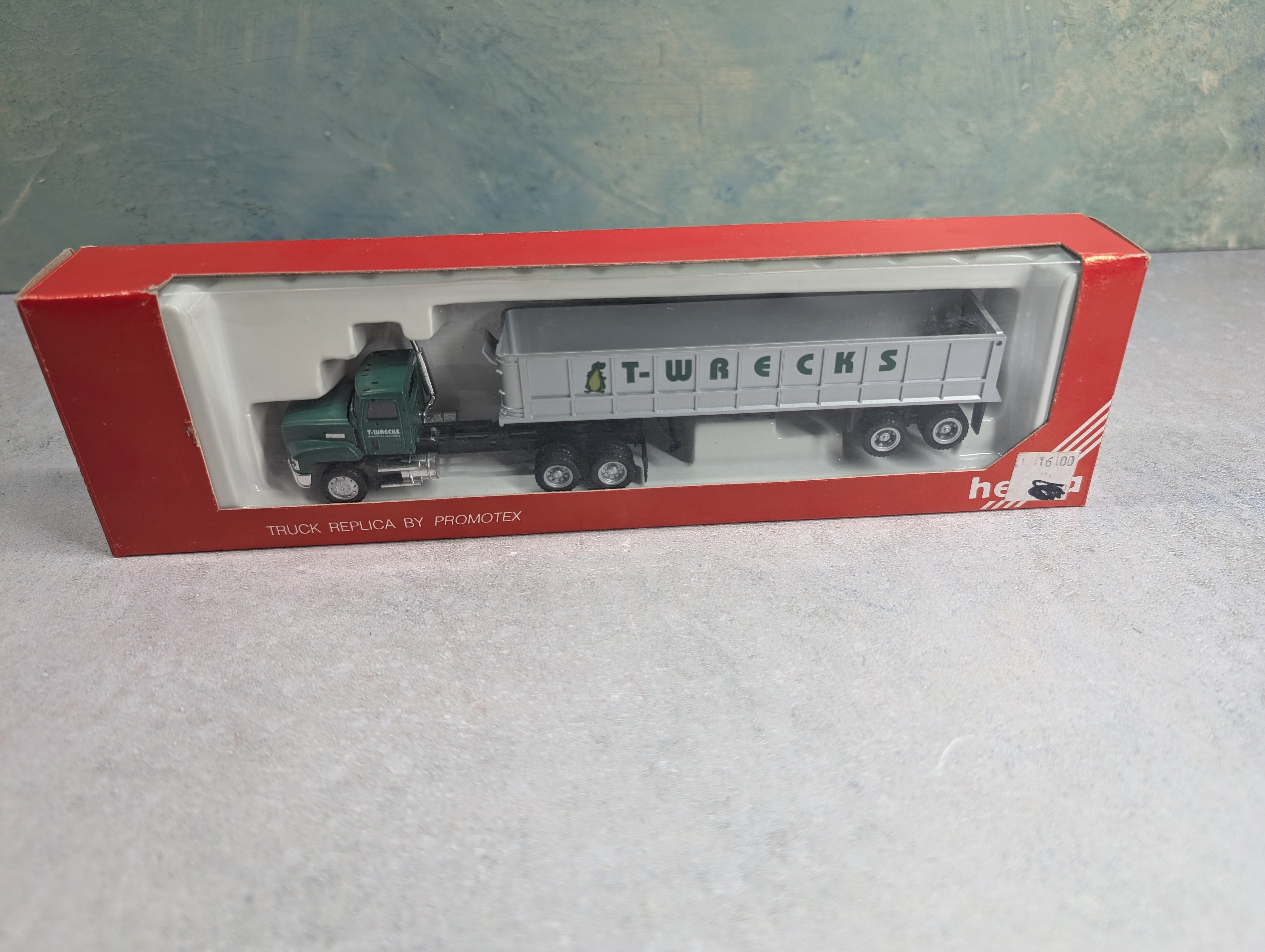 USED Herpa 6178 HO Scale T-Werks Demolition Tractor Trailer Truck with Dump Trailer