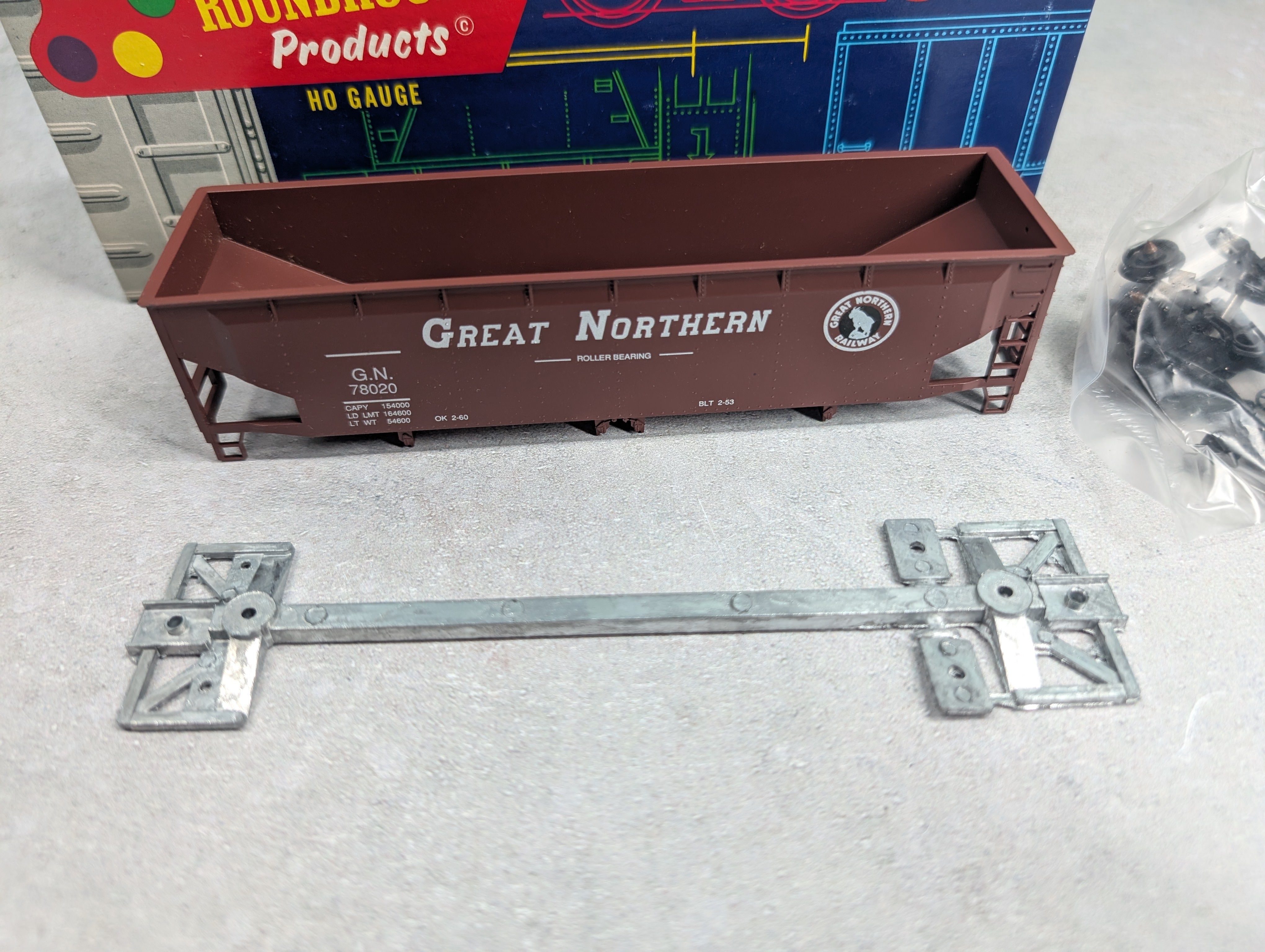 USED Roundhouse 7736 HO Scale Ballast Hopper Great Northern GN #78020 Large Letters KIT