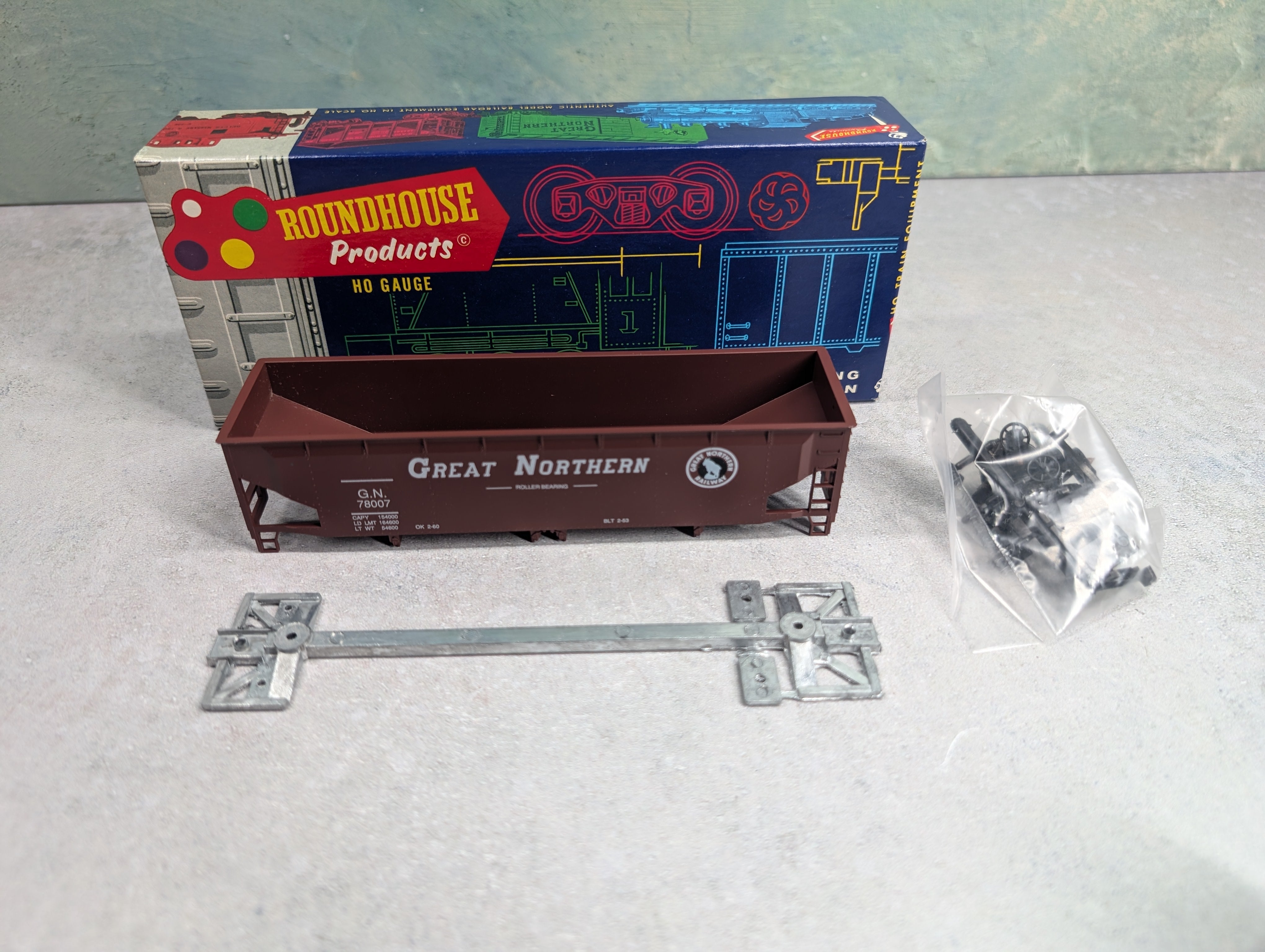 USED Roundhouse 7736 HO Scale Ballast Hopper Great Northern GN #78007 Large Letters KIT