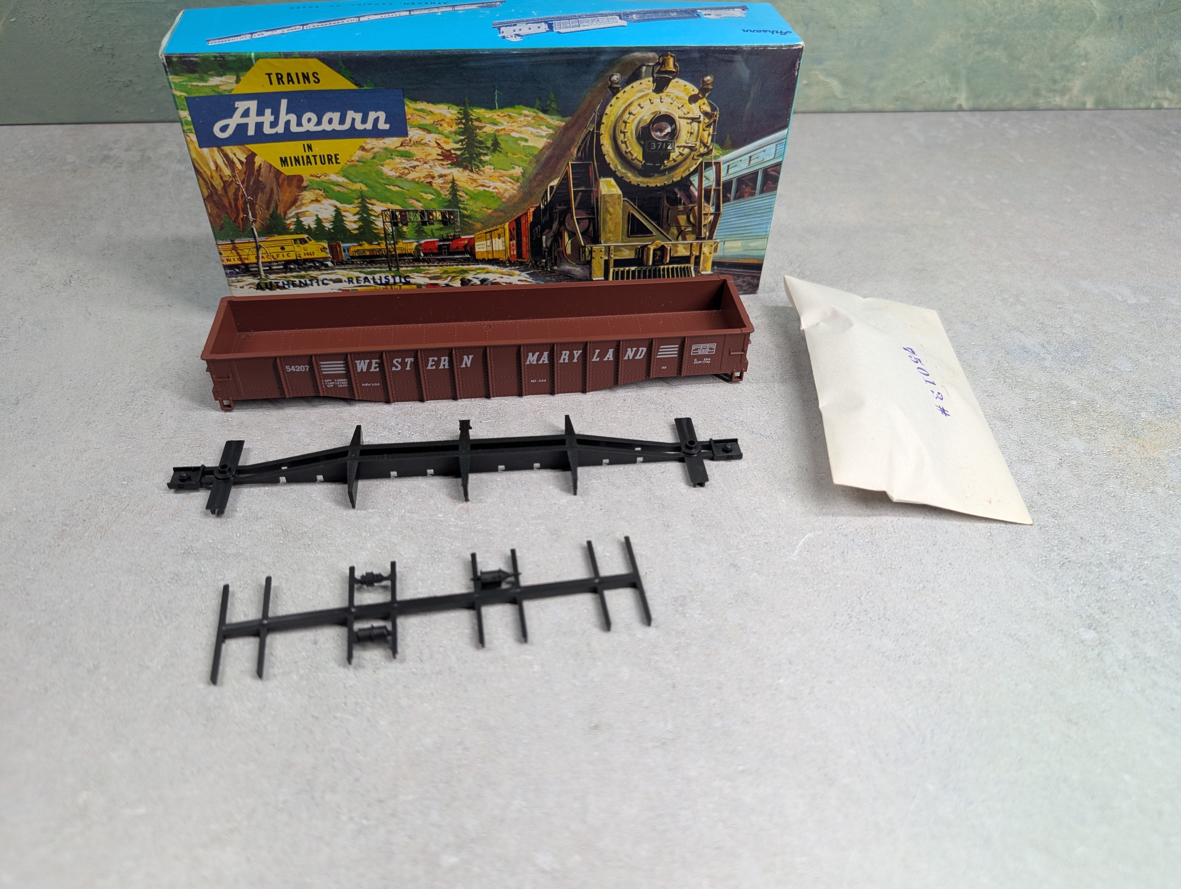 USED Athearn #1906 HO Scale 50' Open Gondola Western Maryland #54207 Bev-Bel KIT