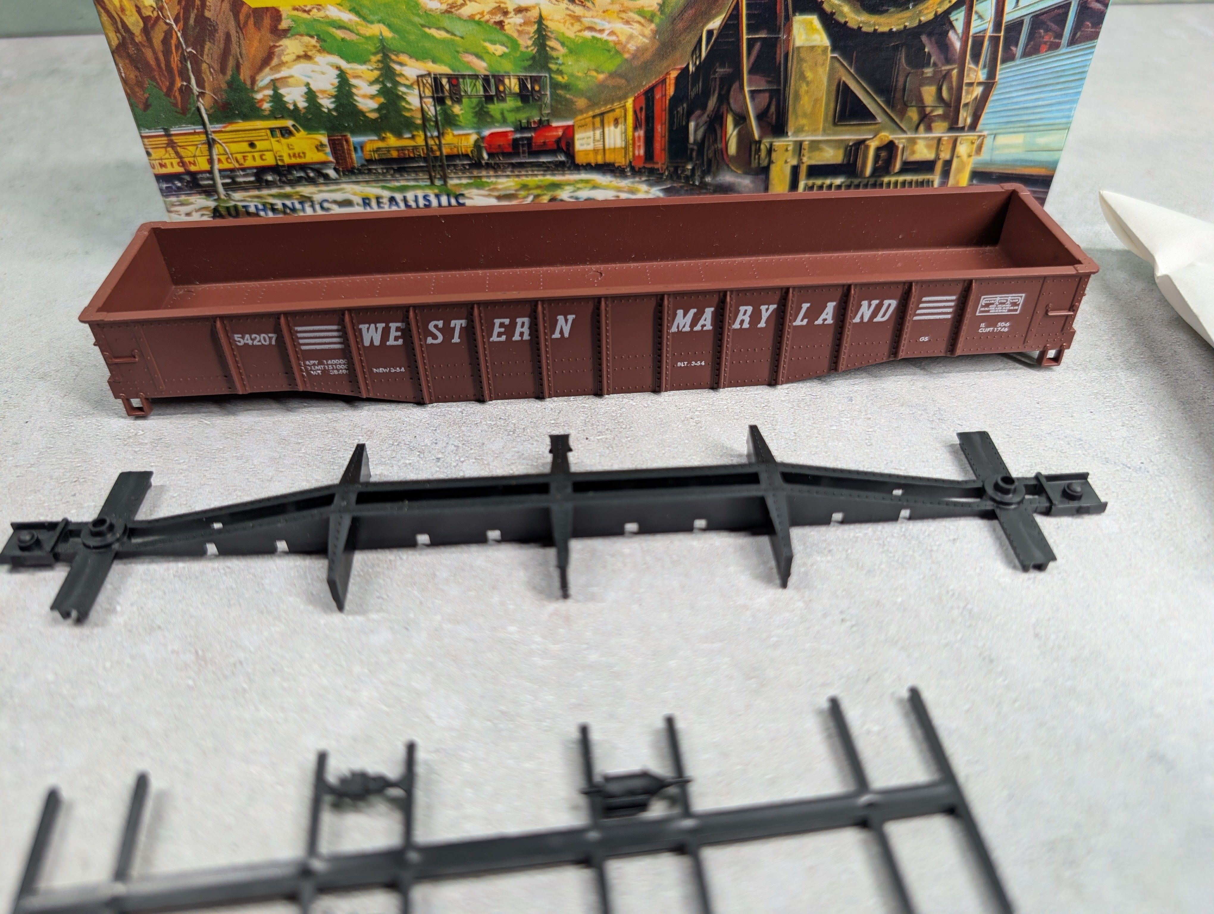 USED Athearn #1906 HO Scale 50' Open Gondola Western Maryland #54207 Bev-Bel KIT