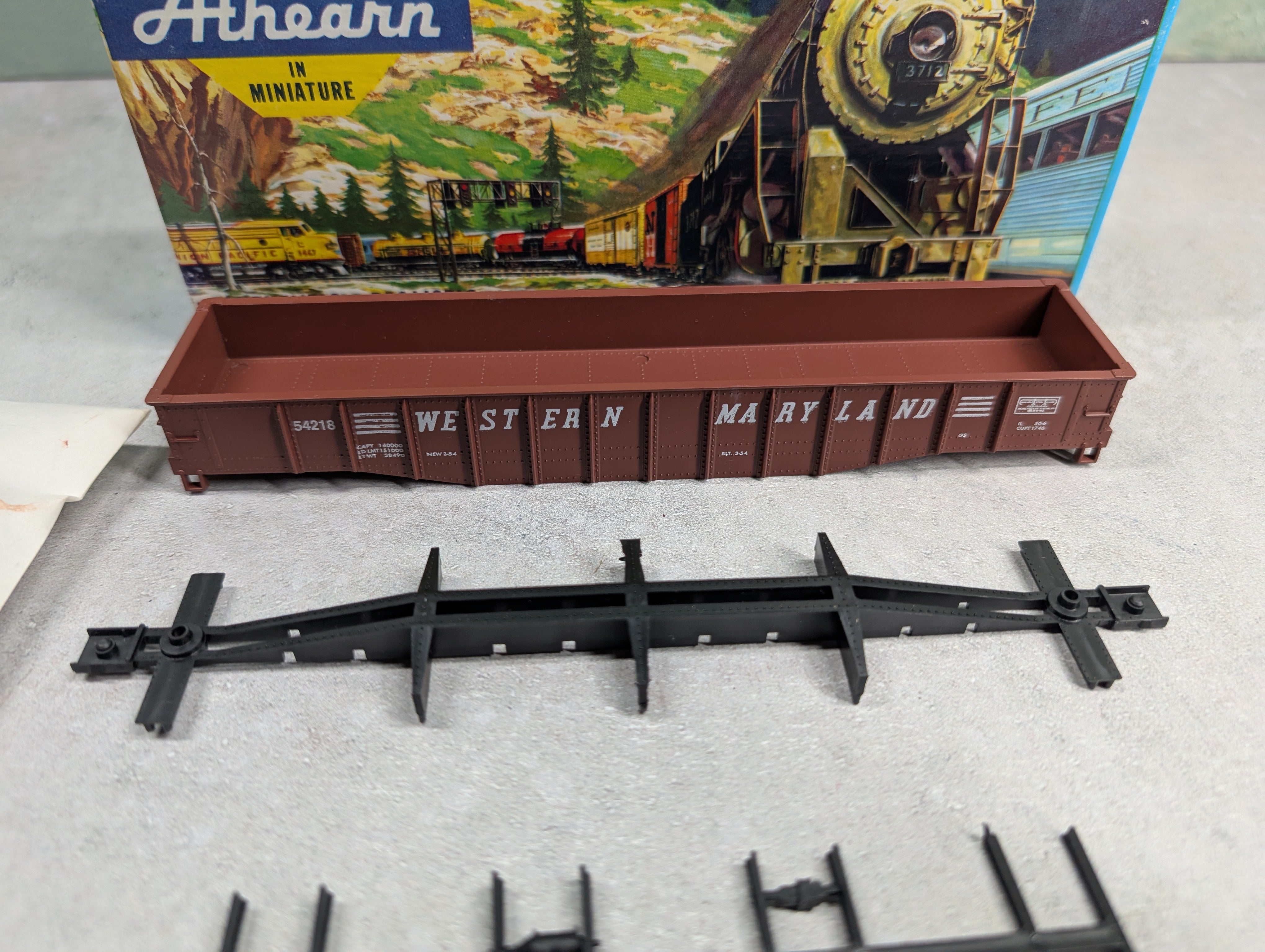 USED Athearn #1906-1 HO Scale 50' Open Gondola Western Maryland #54218 Bev-Bel KIT