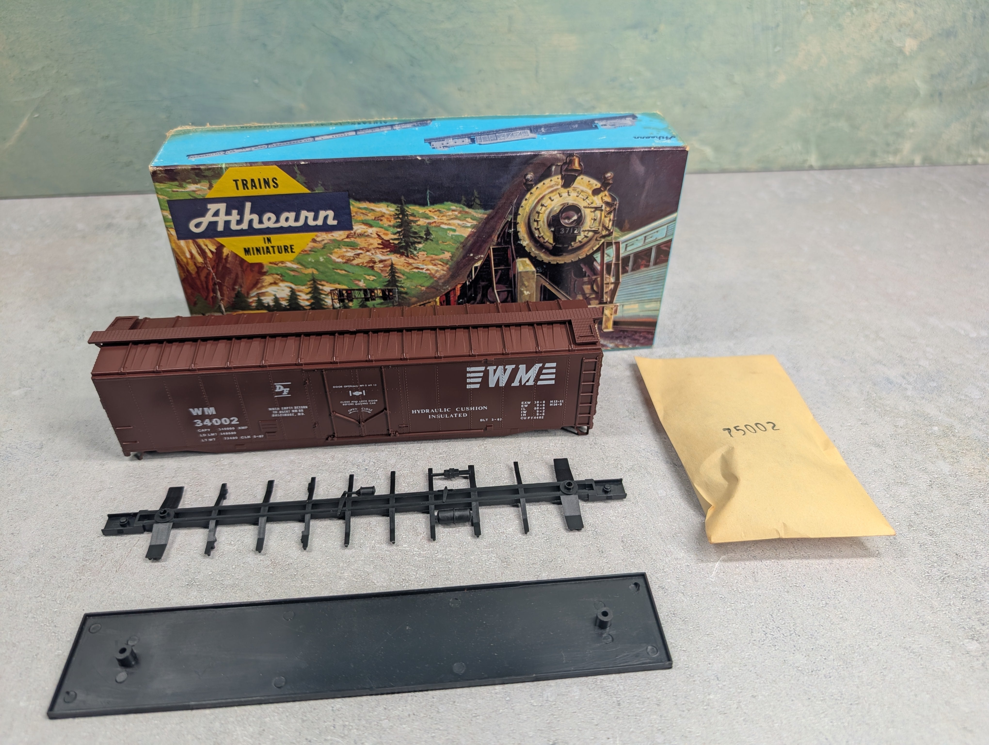 USED Athearn HO Scale 50' PD Box Car Western Maryland WM #34002 Bev-Bel KIT