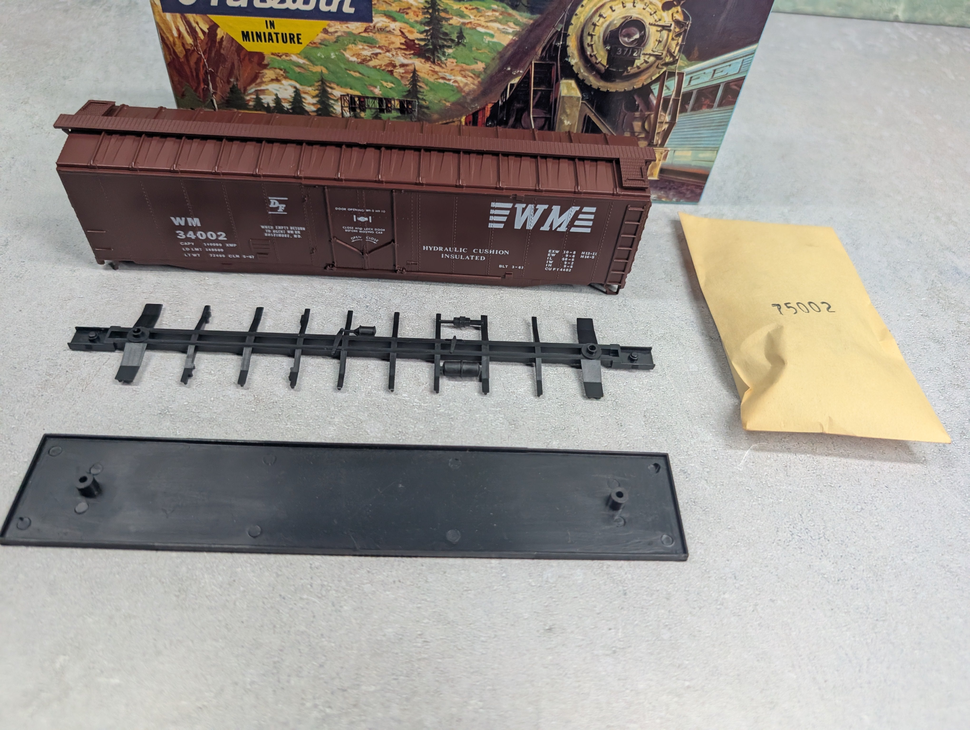 USED Athearn HO Scale 50' PD Box Car Western Maryland WM #34002 Bev-Bel KIT