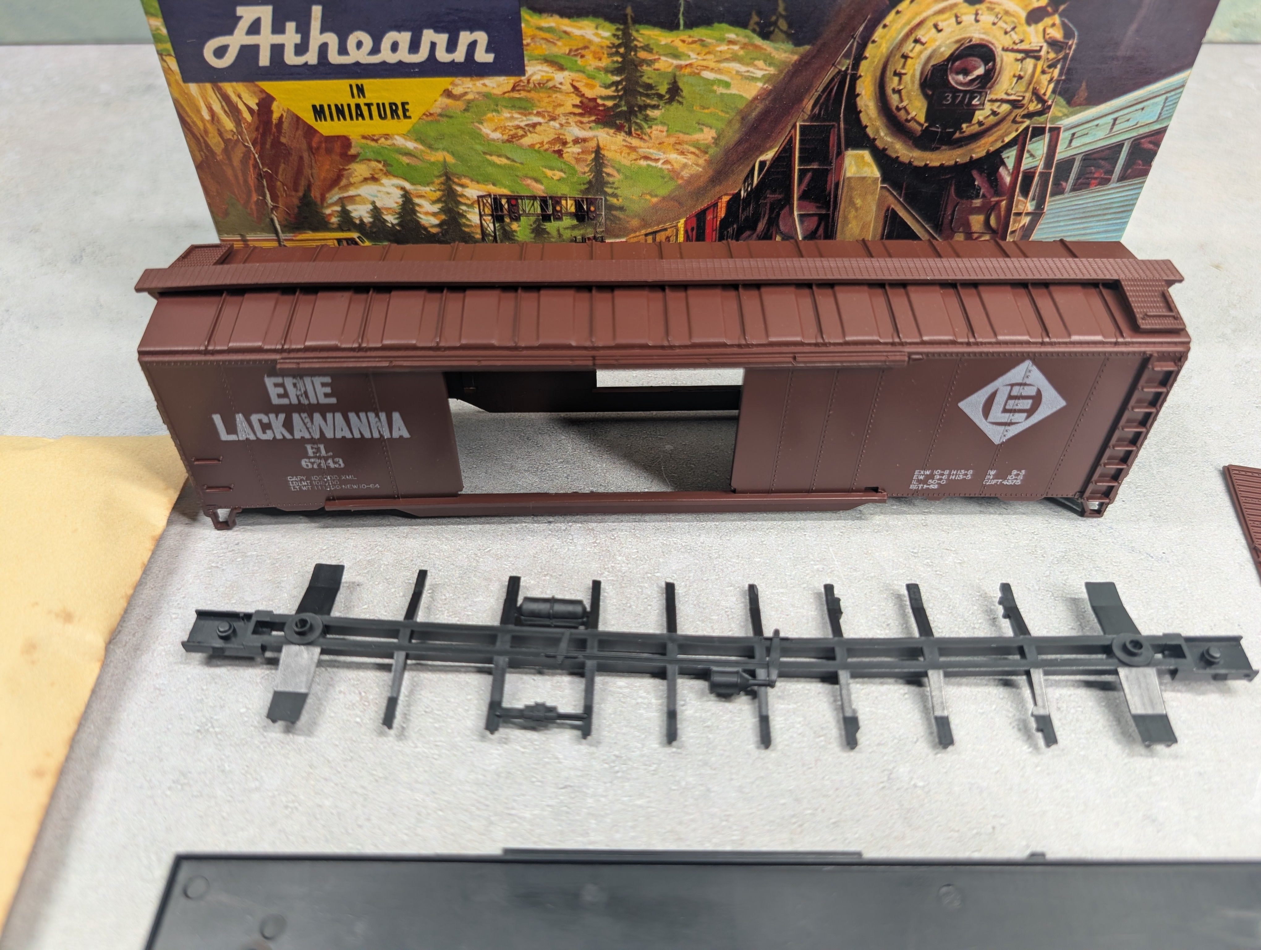 USED Athearn 502 HO Scale 50' DD Box Car Erie Lackawanna EL #67143 L&S Hobby KIT
