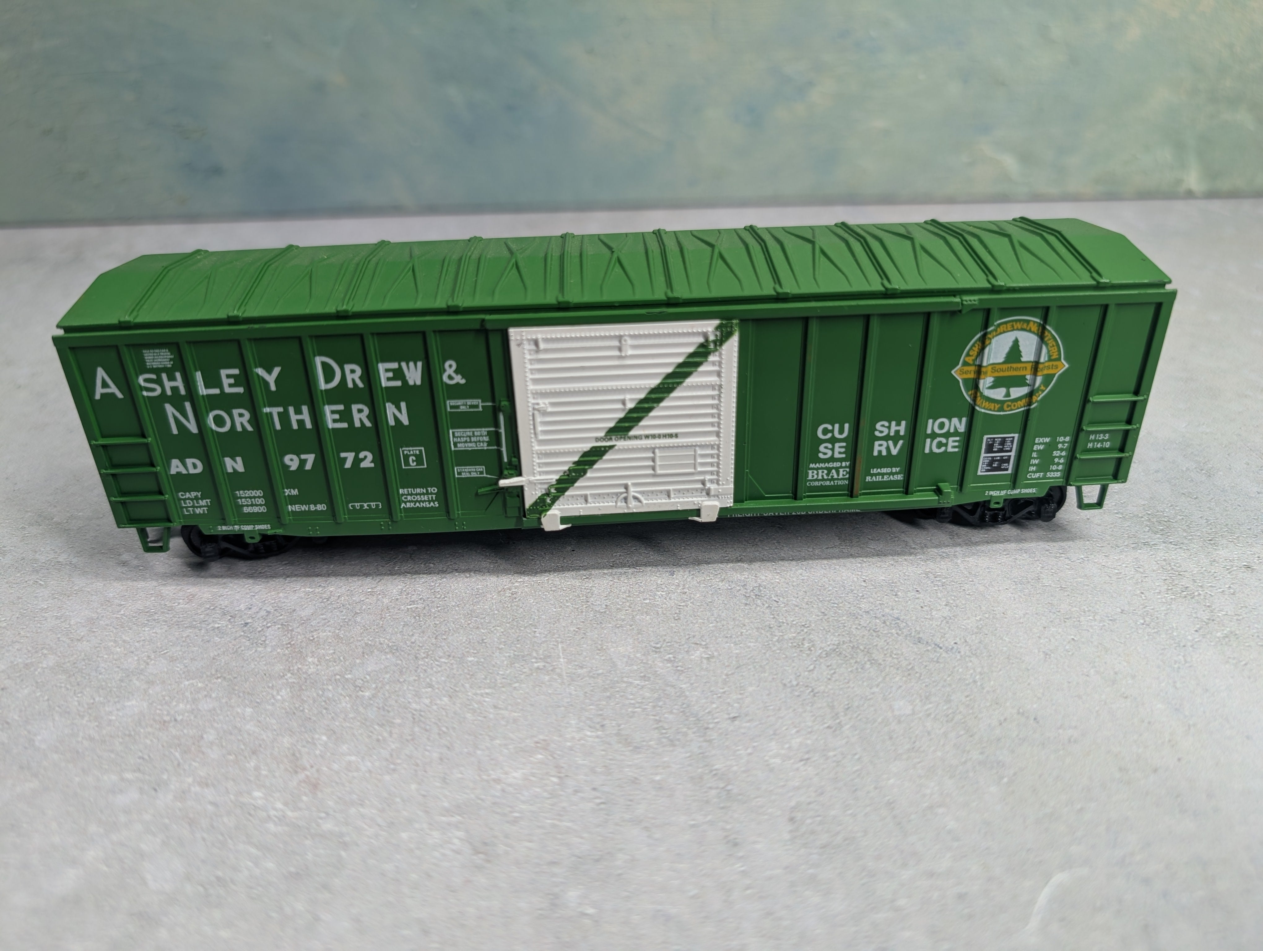 USED Athearn HO Scale 50' Railbox Box Car Ashley Drew & Northern ADN #9792