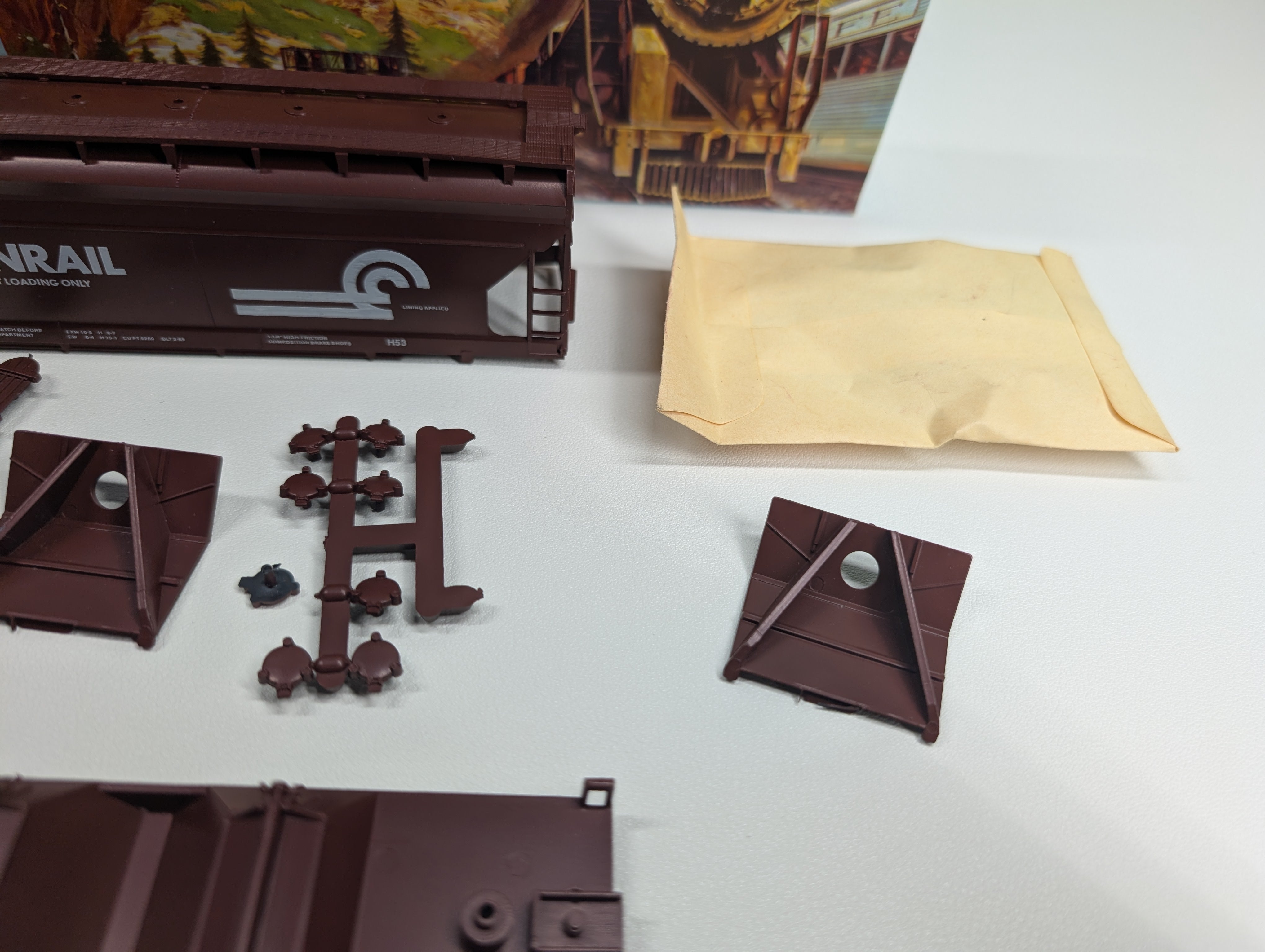 USED Athearn #420 HO Scale 55' ACF Center Flow Covered Hopper Conrail CR #897025 Bev-Bel KIT