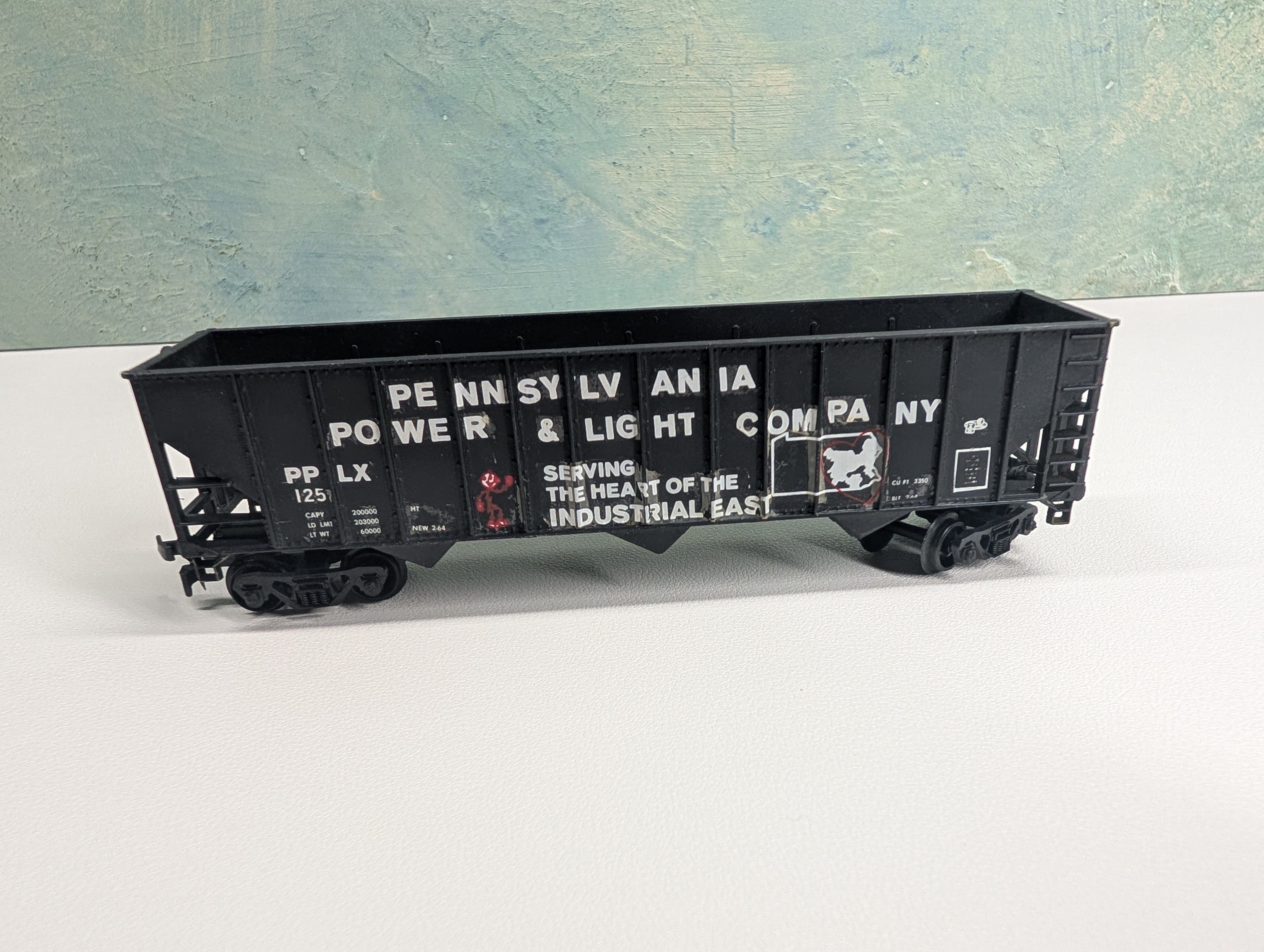 USED HO Scale 100 Ton Hopper PPLX #125 Decal