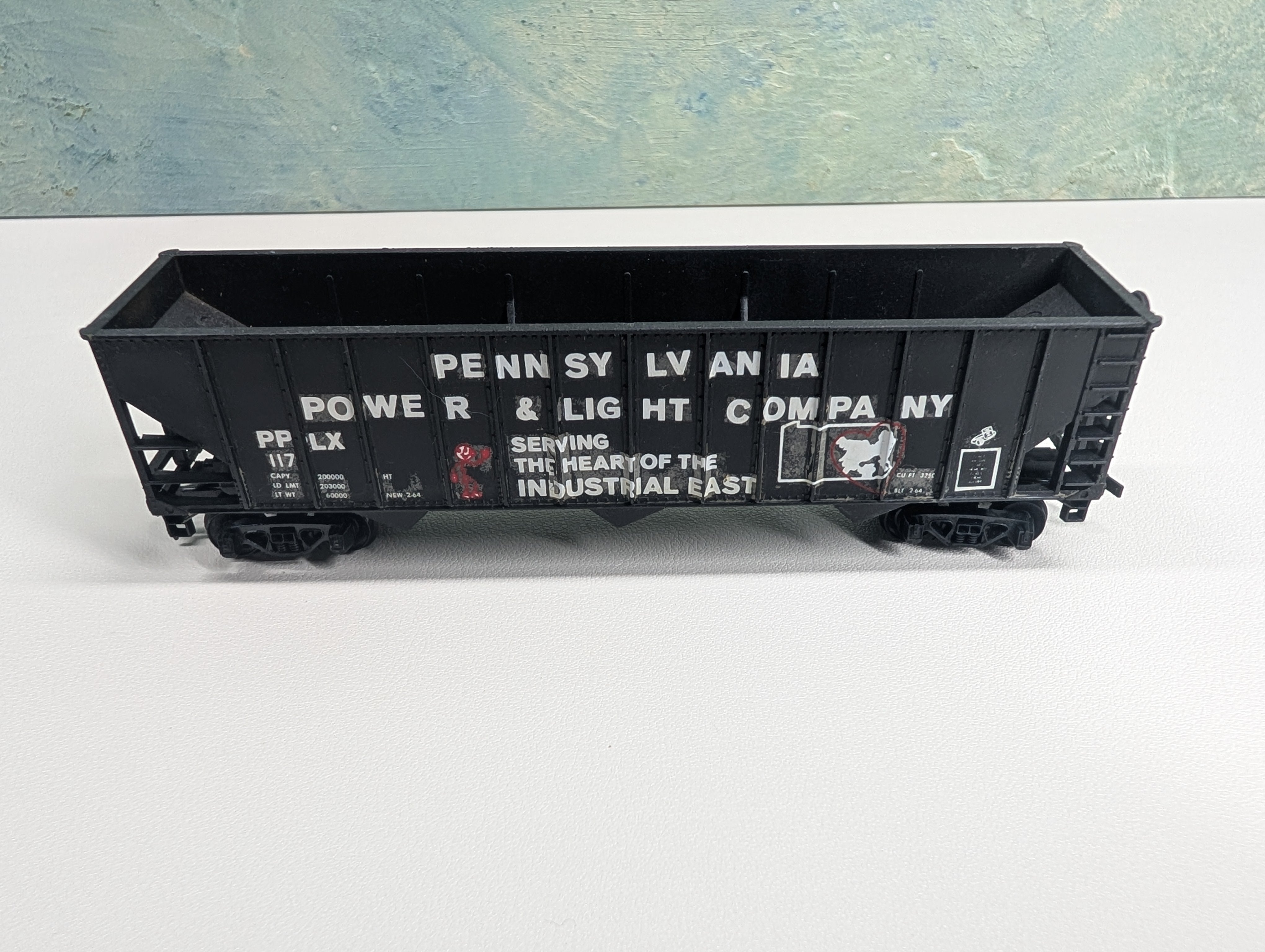 USED HO Scale 100 Ton Hopper PPLX #117 Decal