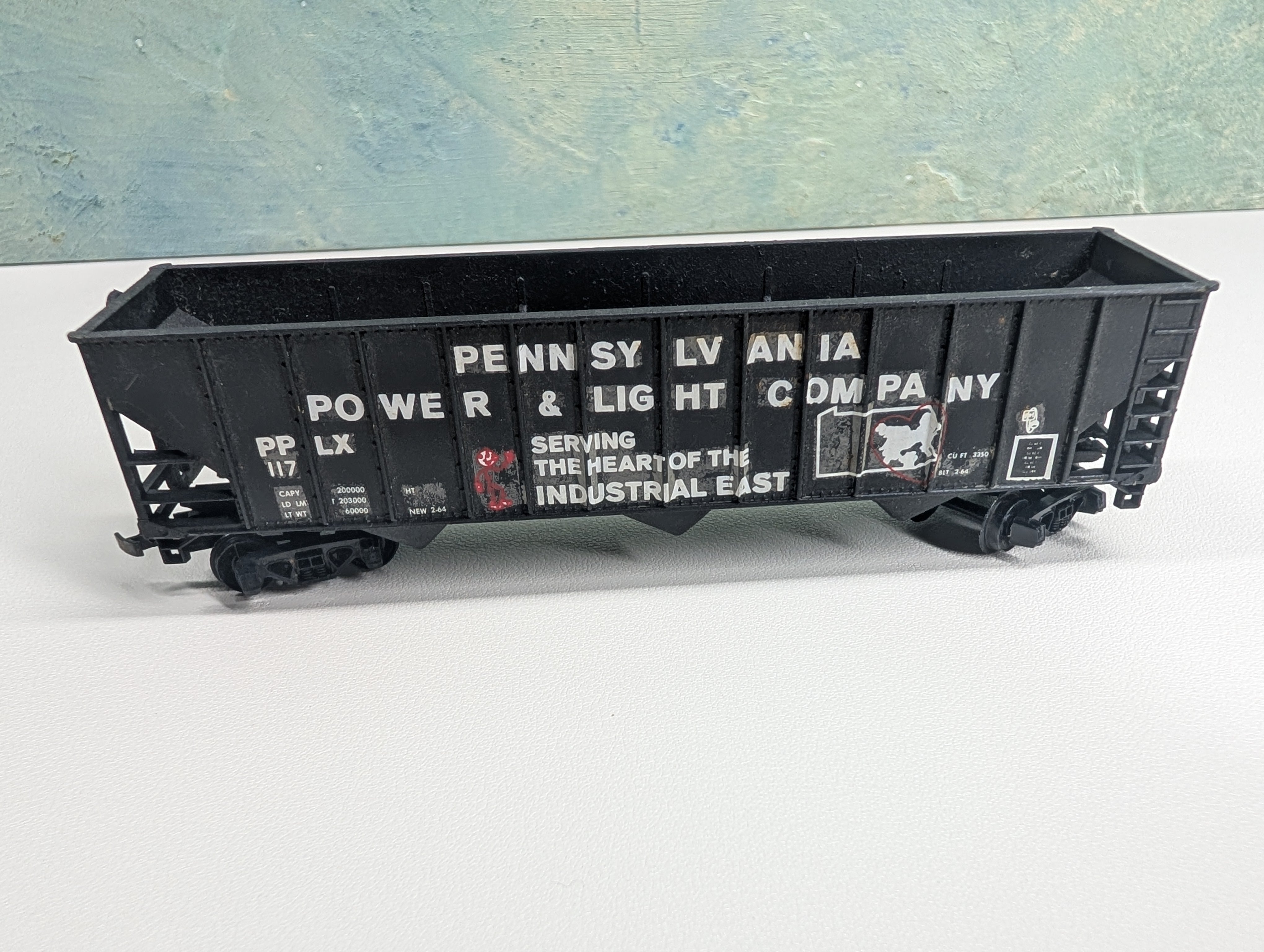 USED HO Scale 100 Ton Hopper PPLX #117 Decal