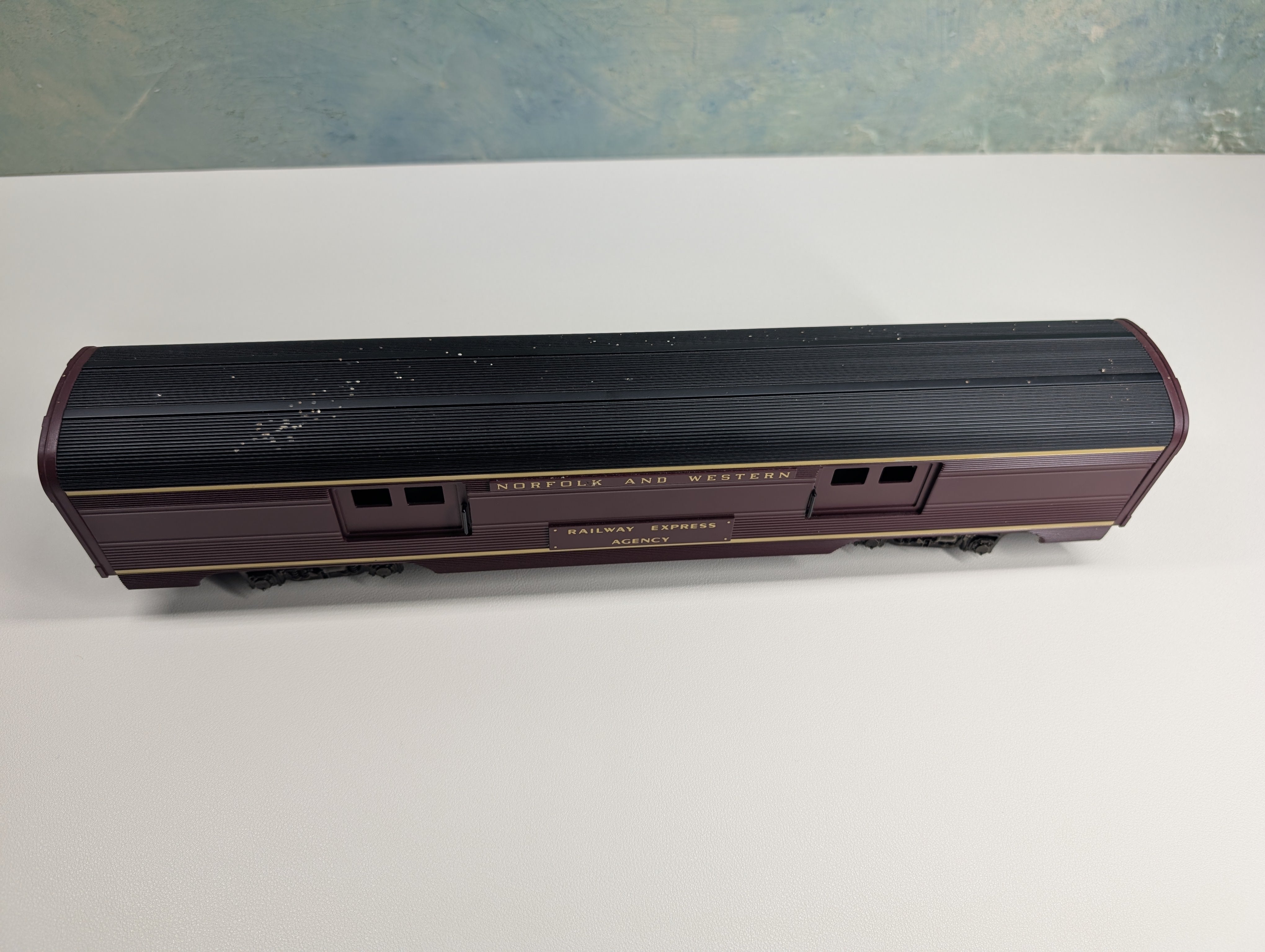 USED MTH Premier 20-6014 O Baggage Passenger Car, 3 Rail Norfolk & Western Railway Express Agency