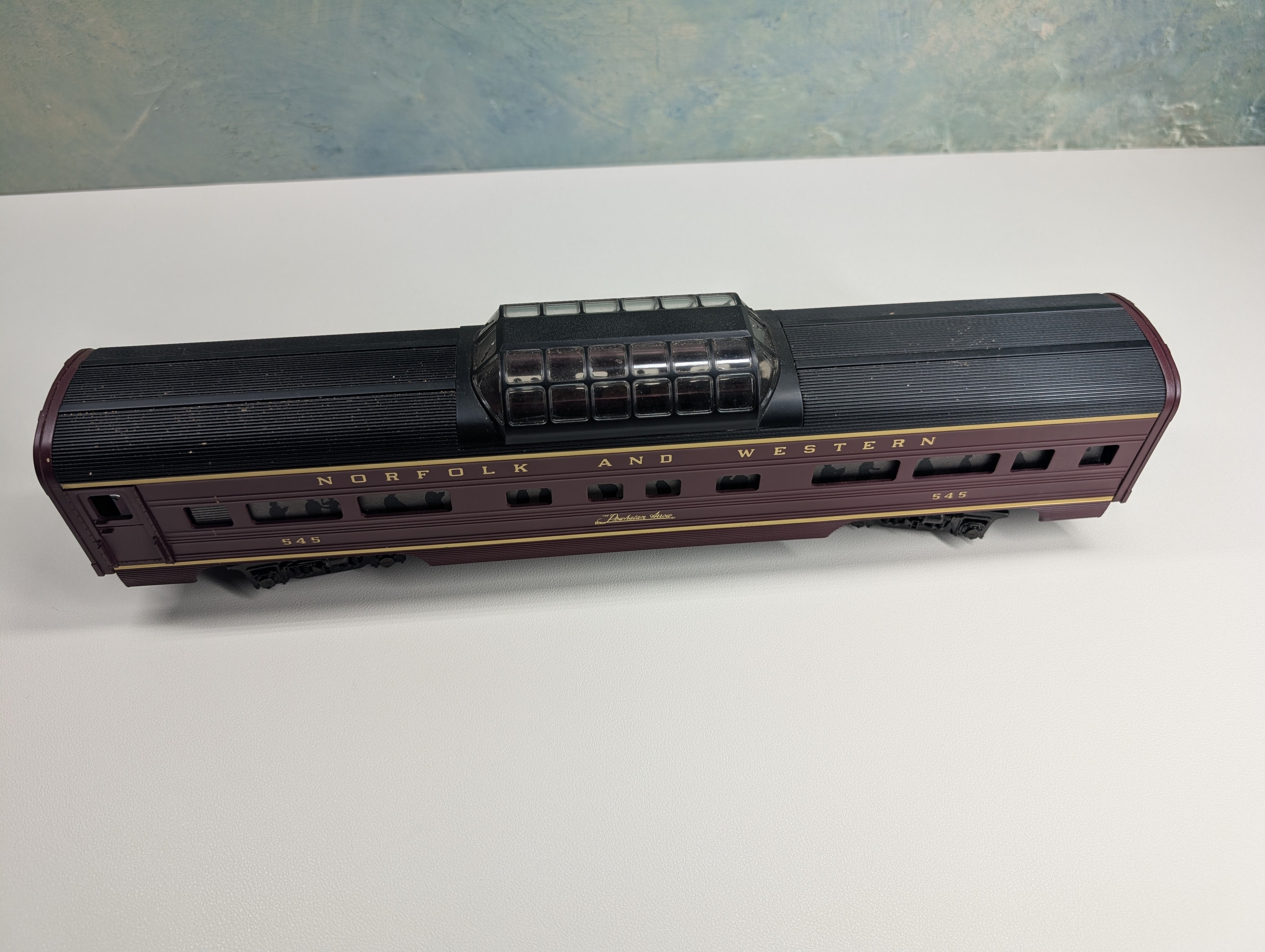 USED MTH Premier 20-6014 O Dome Passenger Car, 3 Rail Norfolk & Western #545 Powhatan Arrow