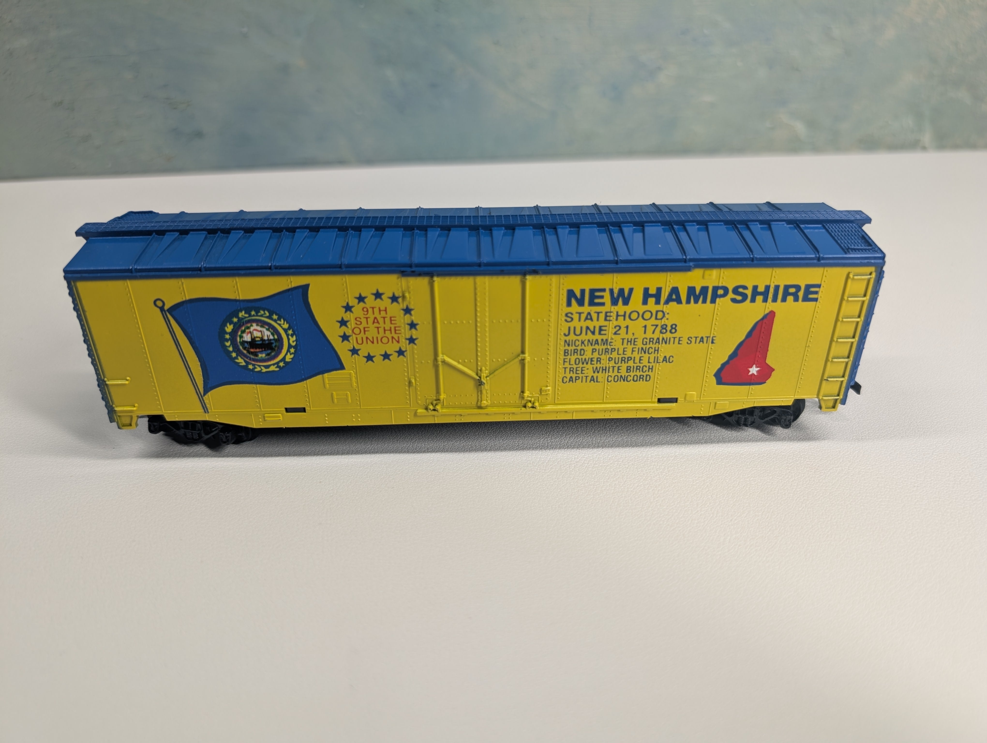 USED Tyco HO Scale 50' Box Car New Hampshire State Car