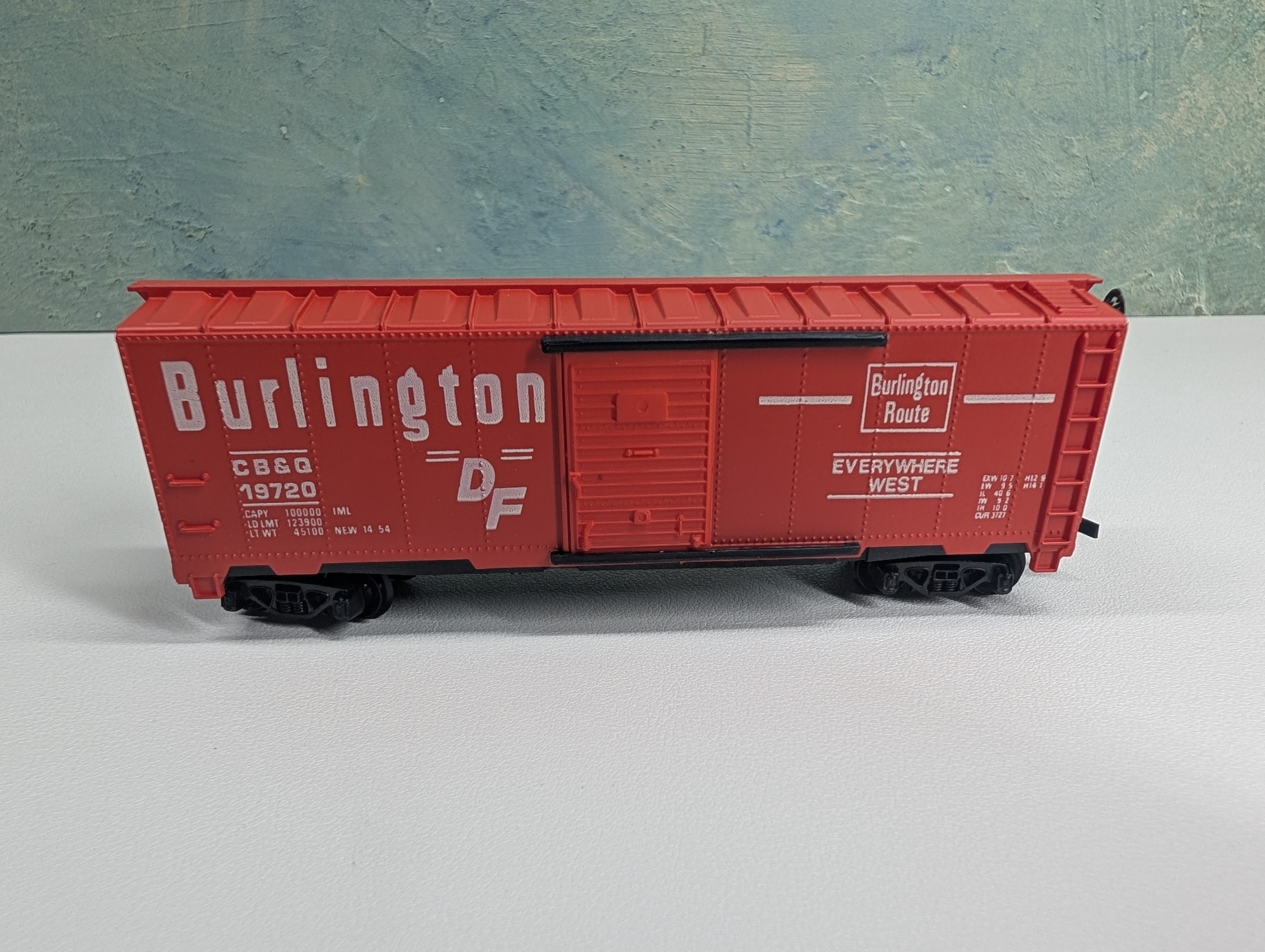 USED Tyco HO Scale 40' Box Car Burlington CB&Q #19720