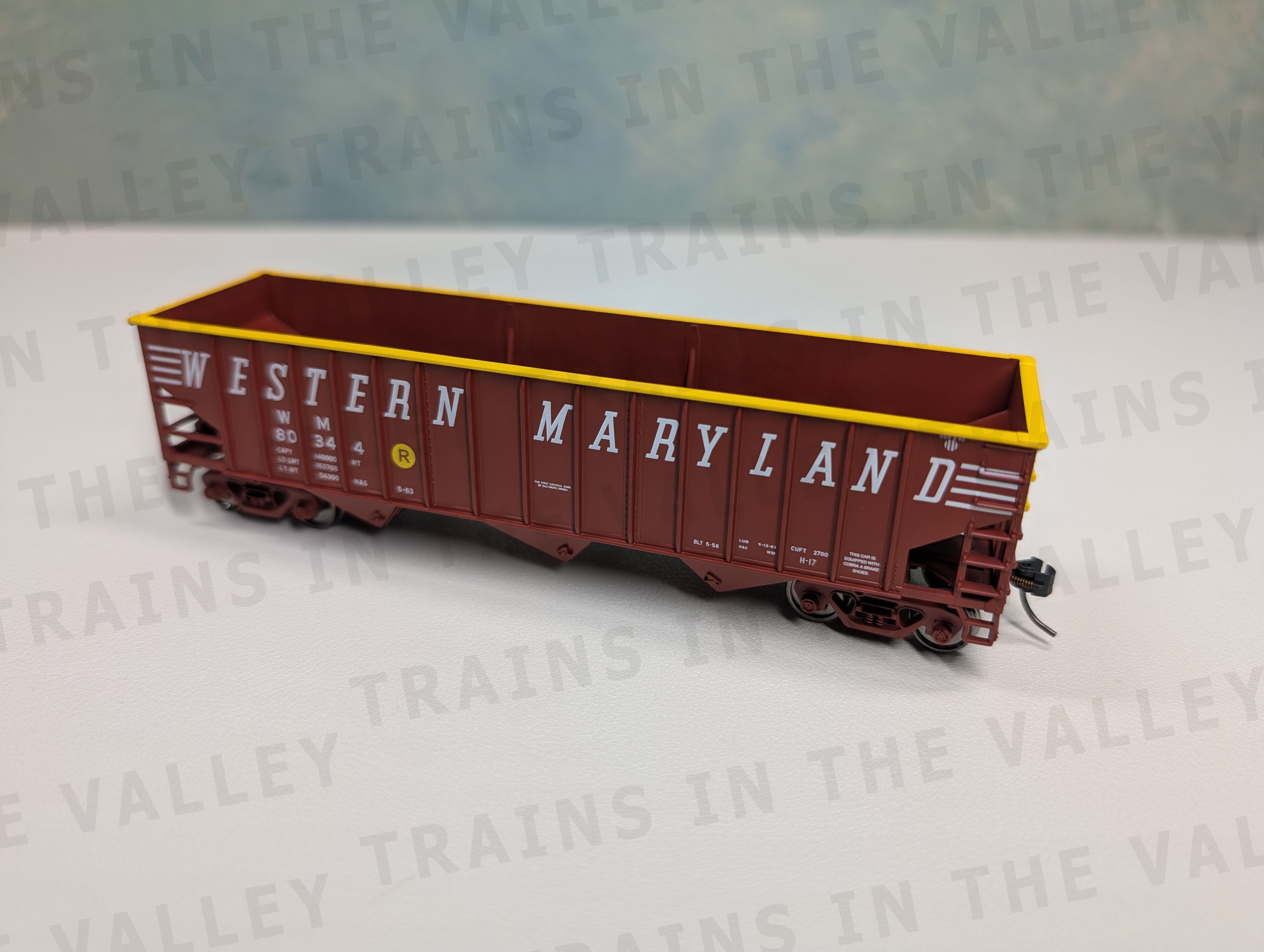 Bowser 43493 HO Scale 70 Ton 14 Panel Hopper Western Maryland WM #80344
