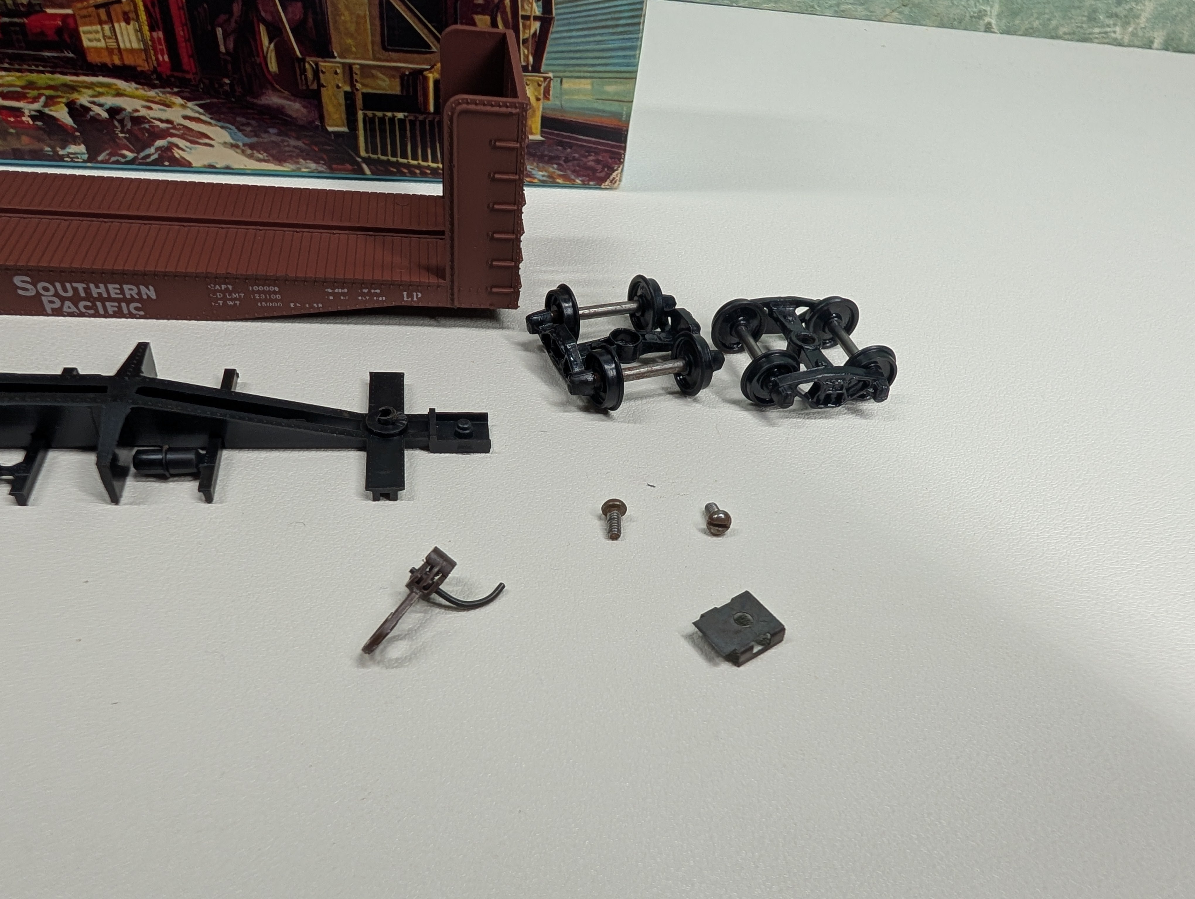 USED Athearn HO Scale Pulpwood Flat Car Southern Pacific SP #23507