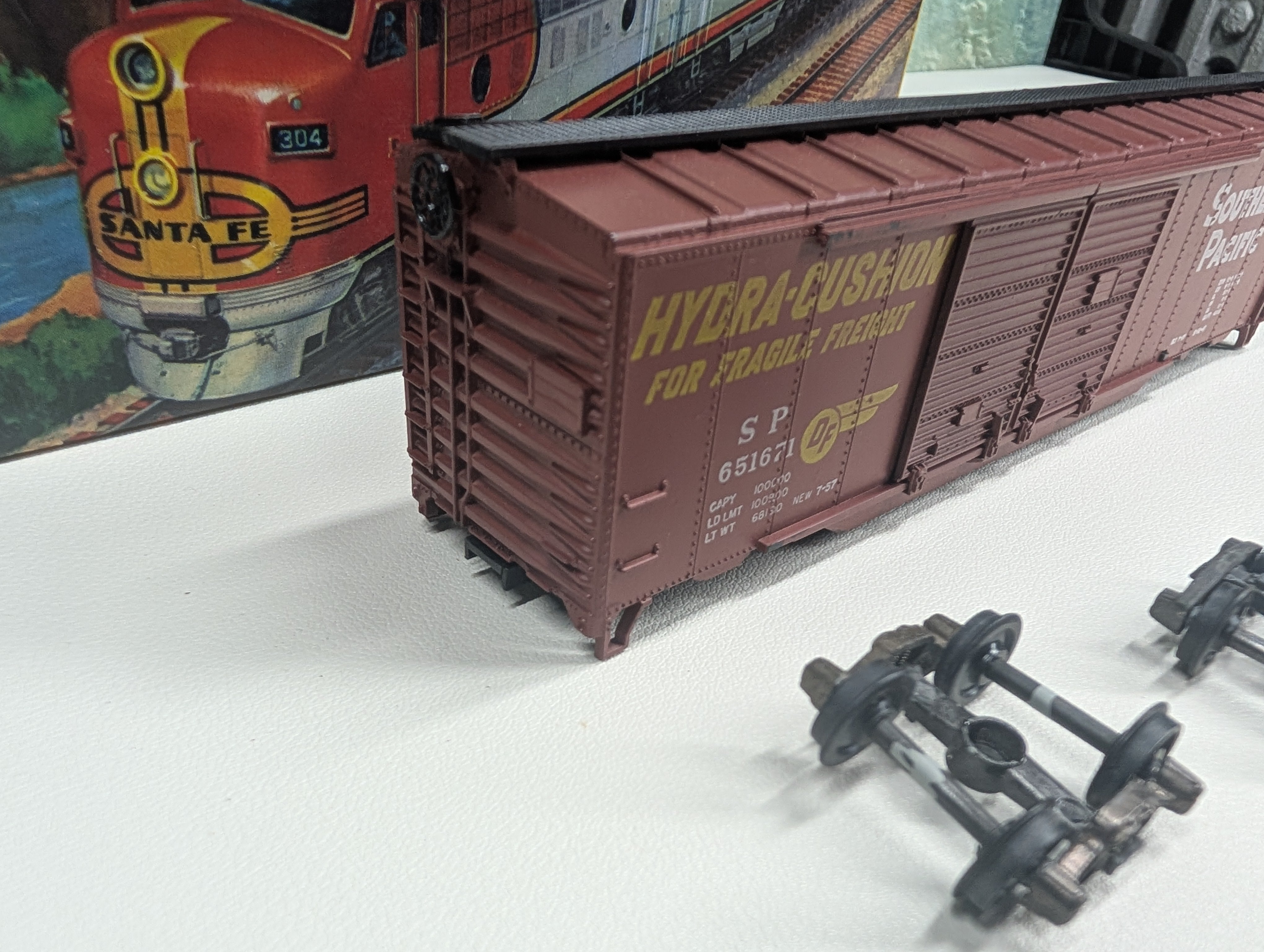 USED Athearn HO Scale 50' DD Box Car Southern Pacific SP #651671 Started KIT