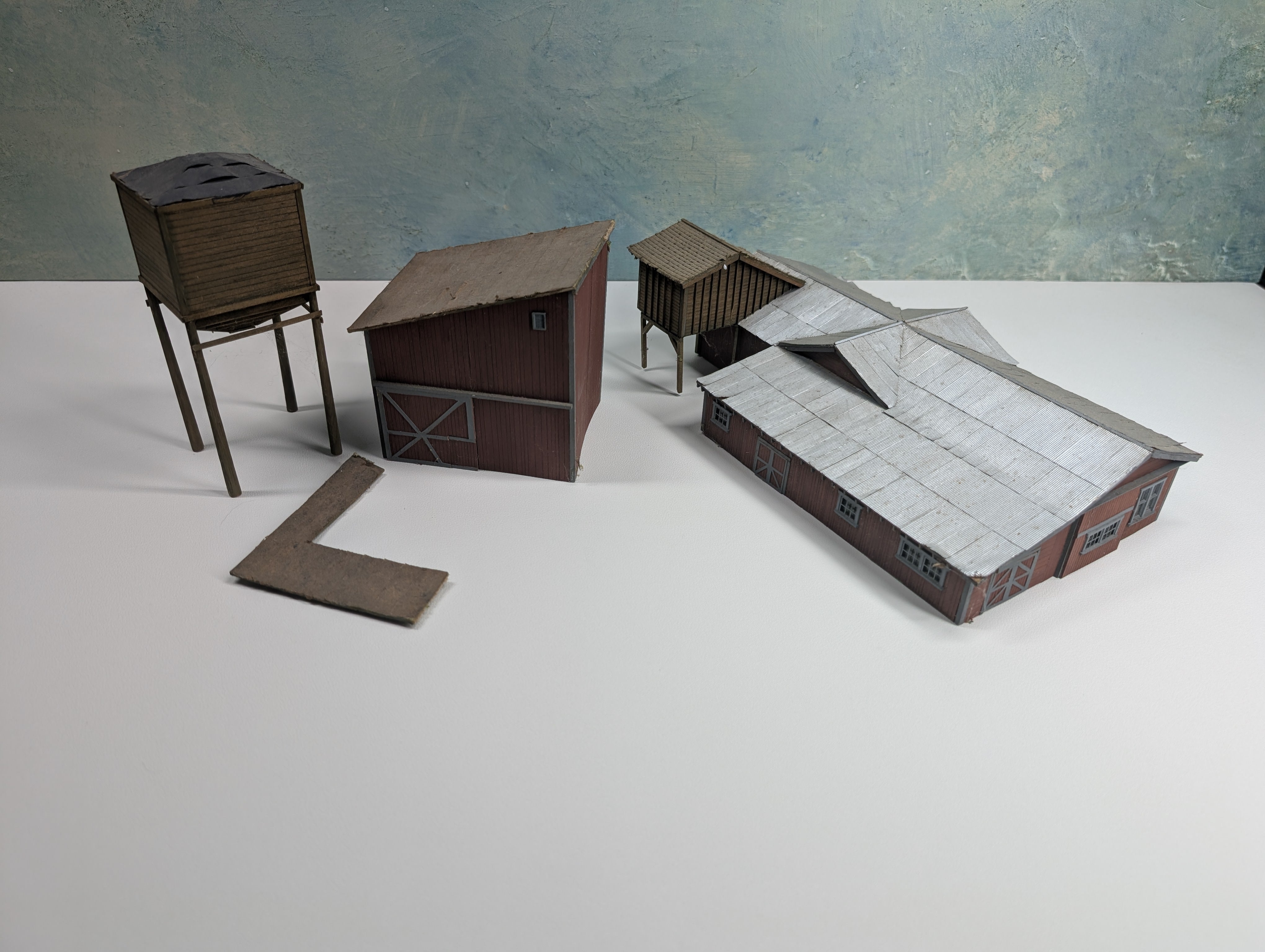 USED HO Scale Lot of Scratch Built Buildings, Barn, Tower, Scratch Built Structures