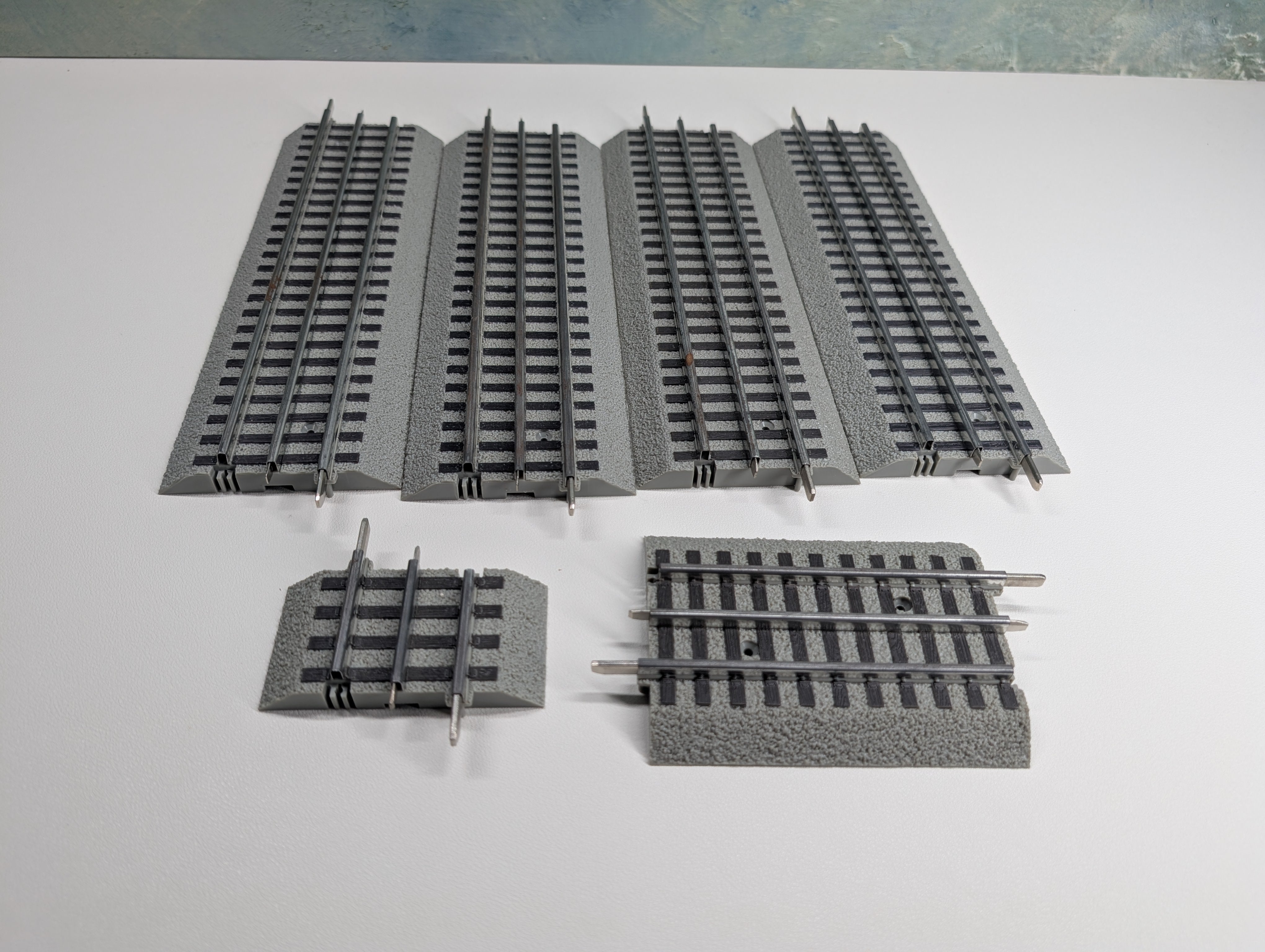 USED Lionel O Lot of Fastrack 10", 4.5", & 1.75" Straight Track (6 pcs)