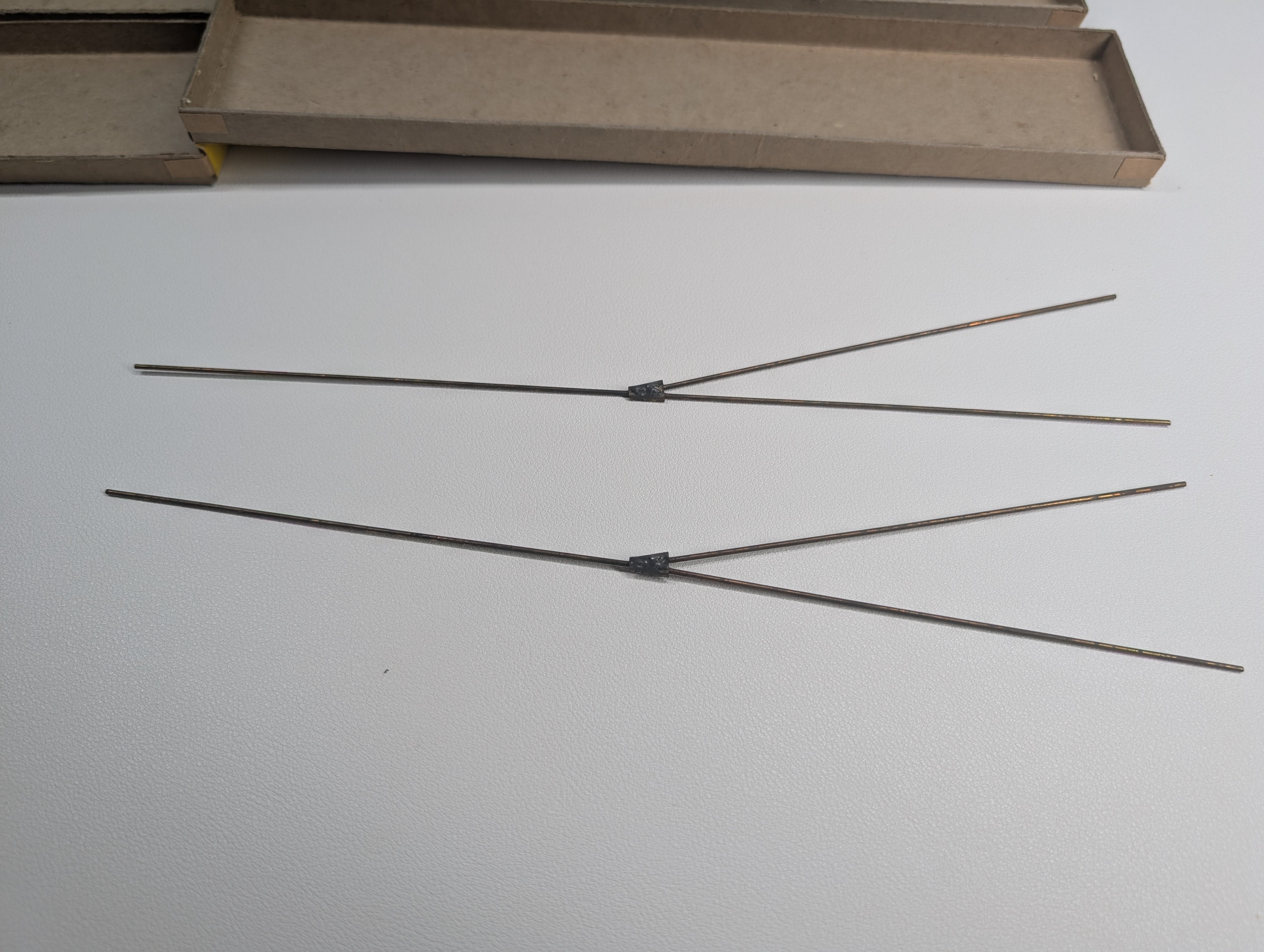 USED Pittman Electrical Developments HO Scale Brass Erect-A-Frogs (2 boxes, 4 pcs)