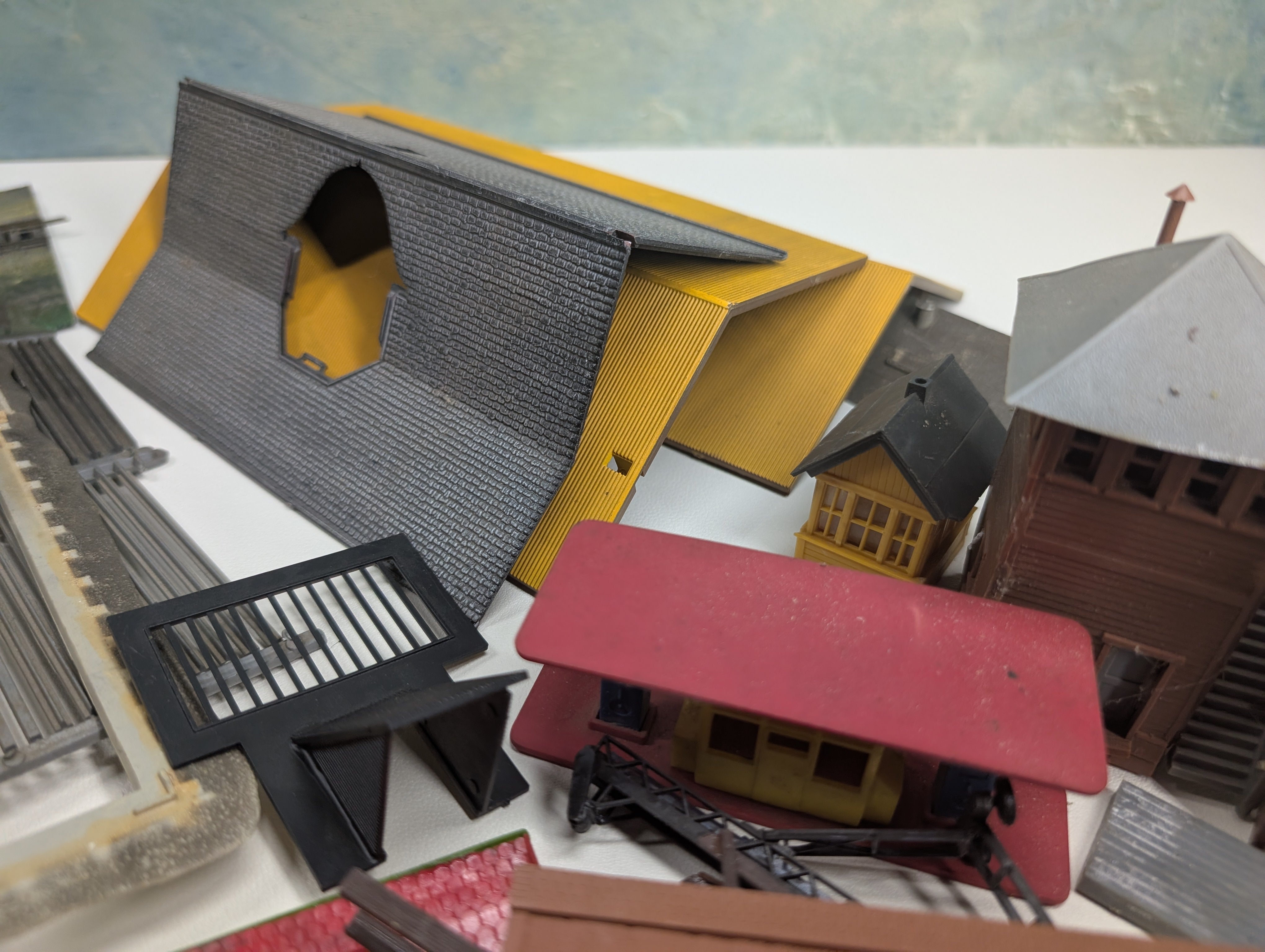 USED HO Scale Lot of Various Building Parts / Pieces, Scratch Building Parts