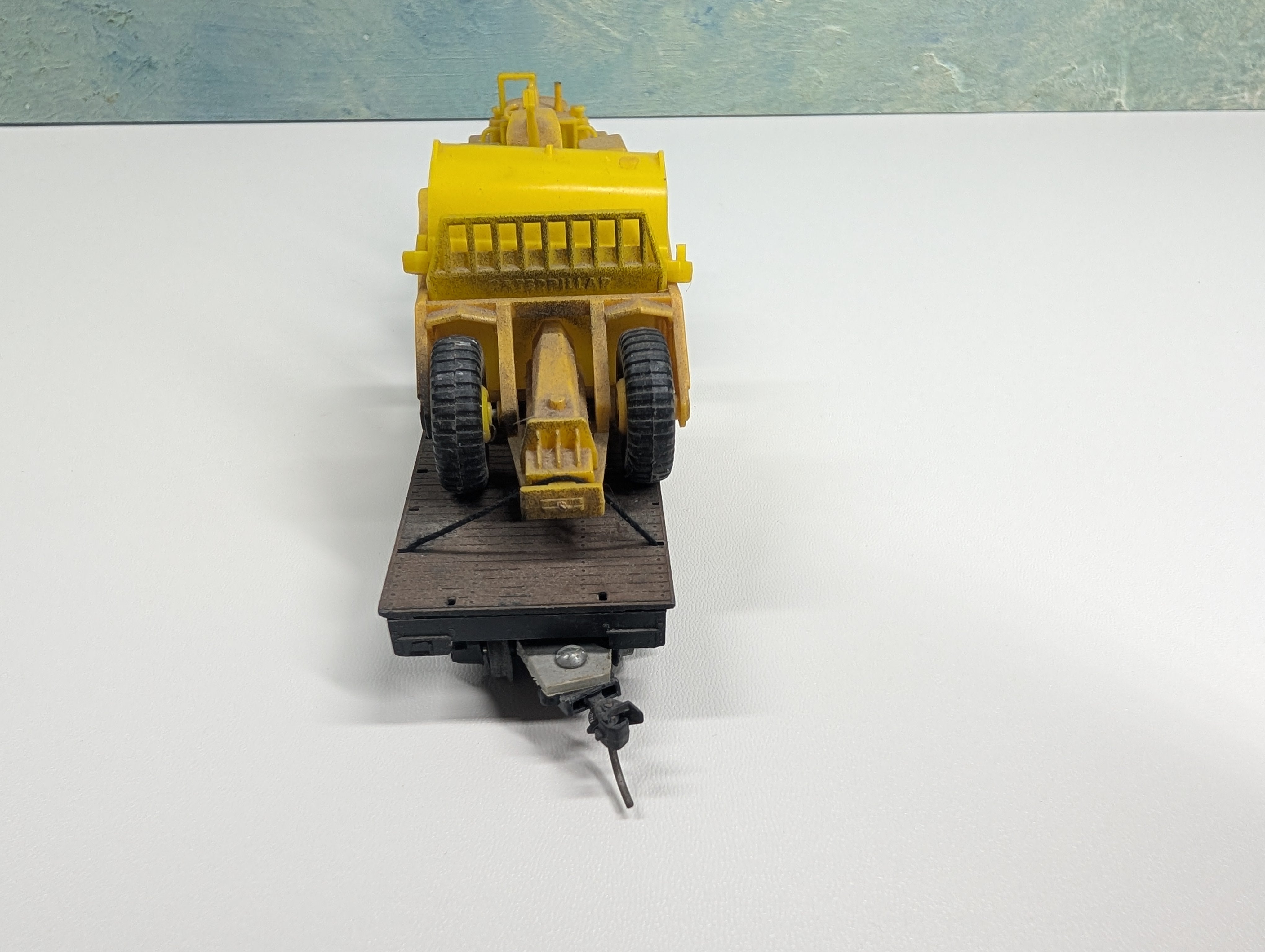 USED HO Scale Heavy Duty 54' Flat Car Norfolk & Western N&W #5373 w/ Umex Motor Scraper