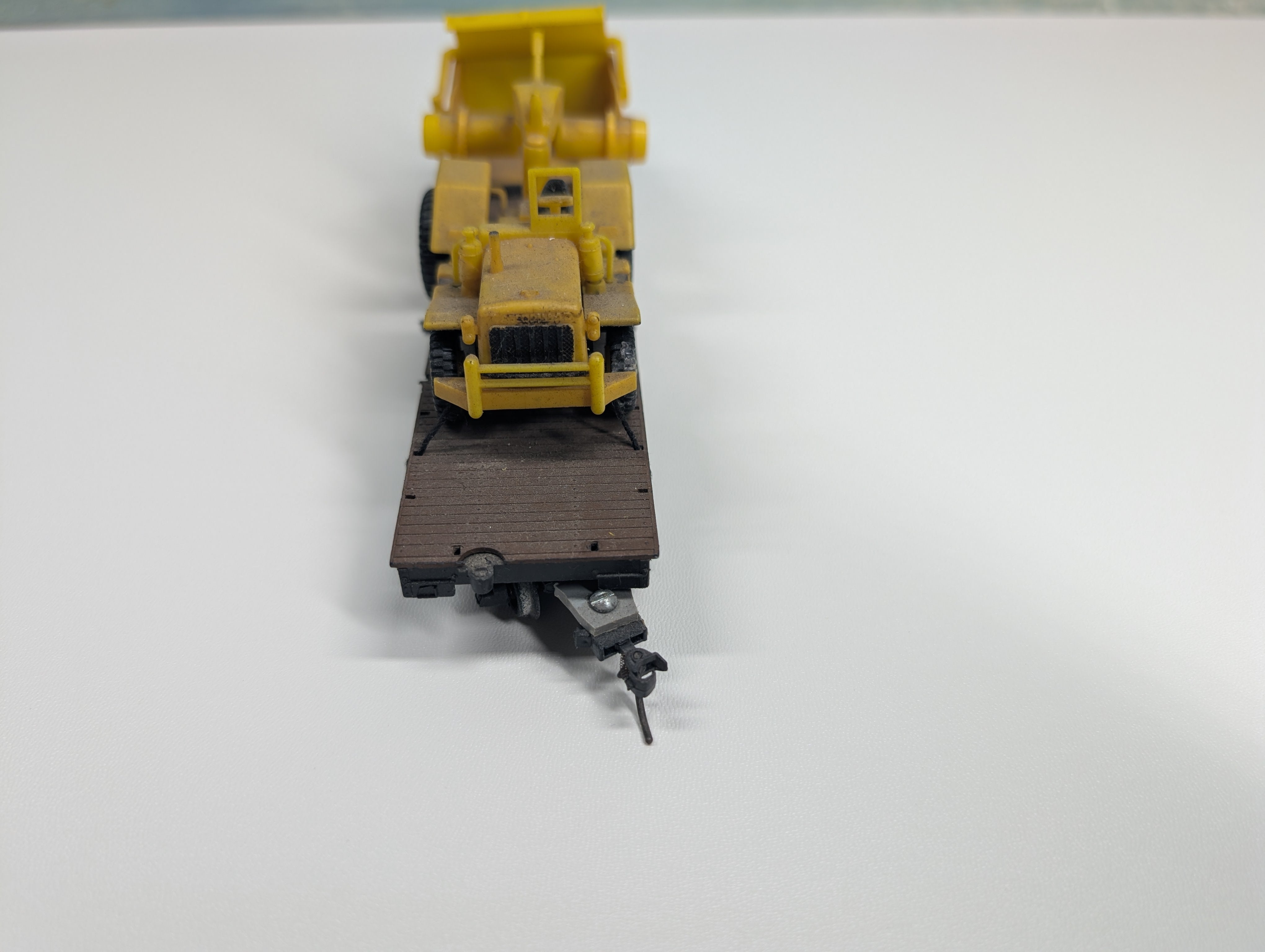 USED HO Scale Heavy Duty 54' Flat Car Norfolk & Western N&W #5373 w/ Umex Motor Scraper