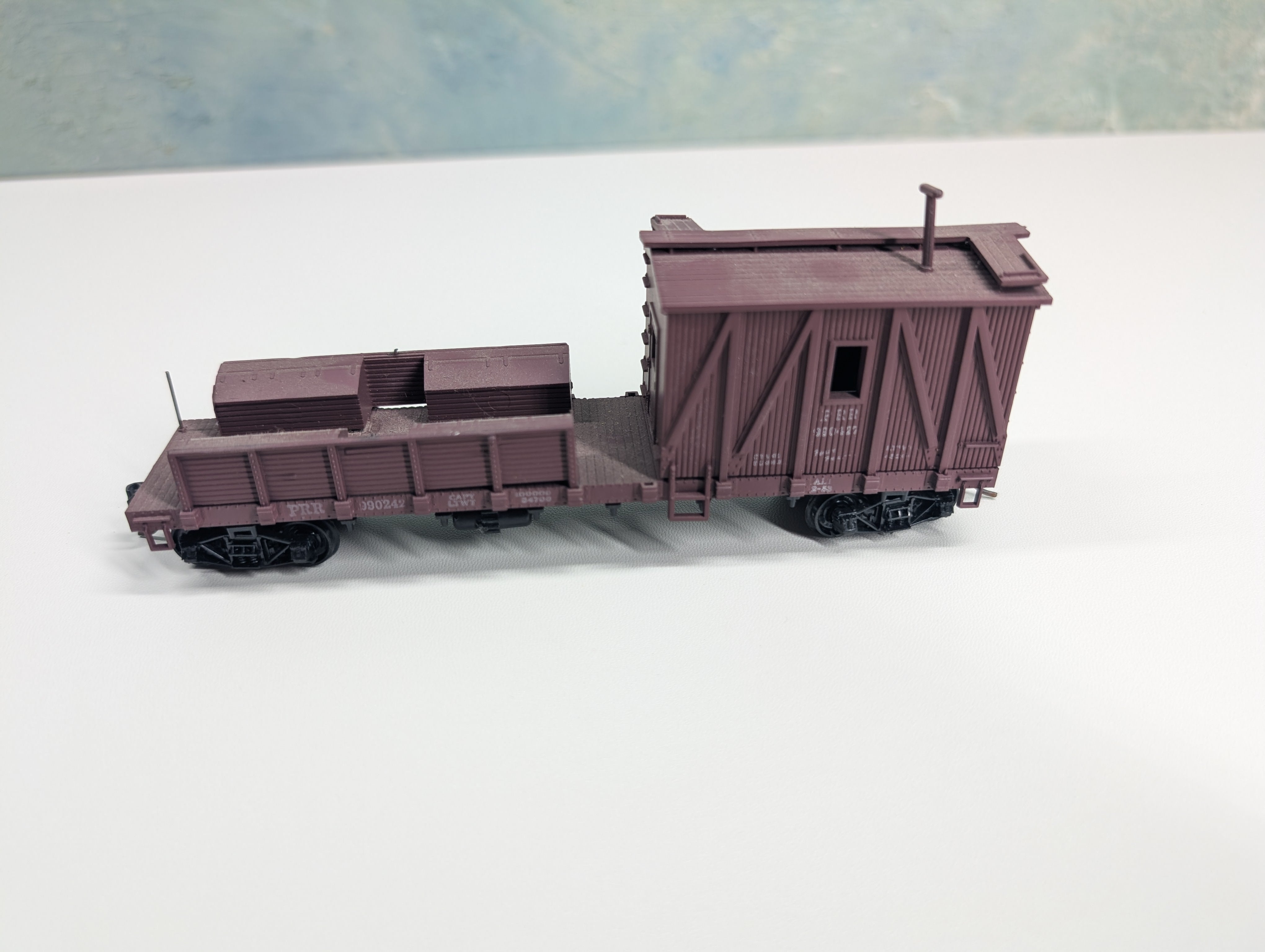 USED HO Scale Work Caboose Flat Car MOW Pennsylvania PRR #990242