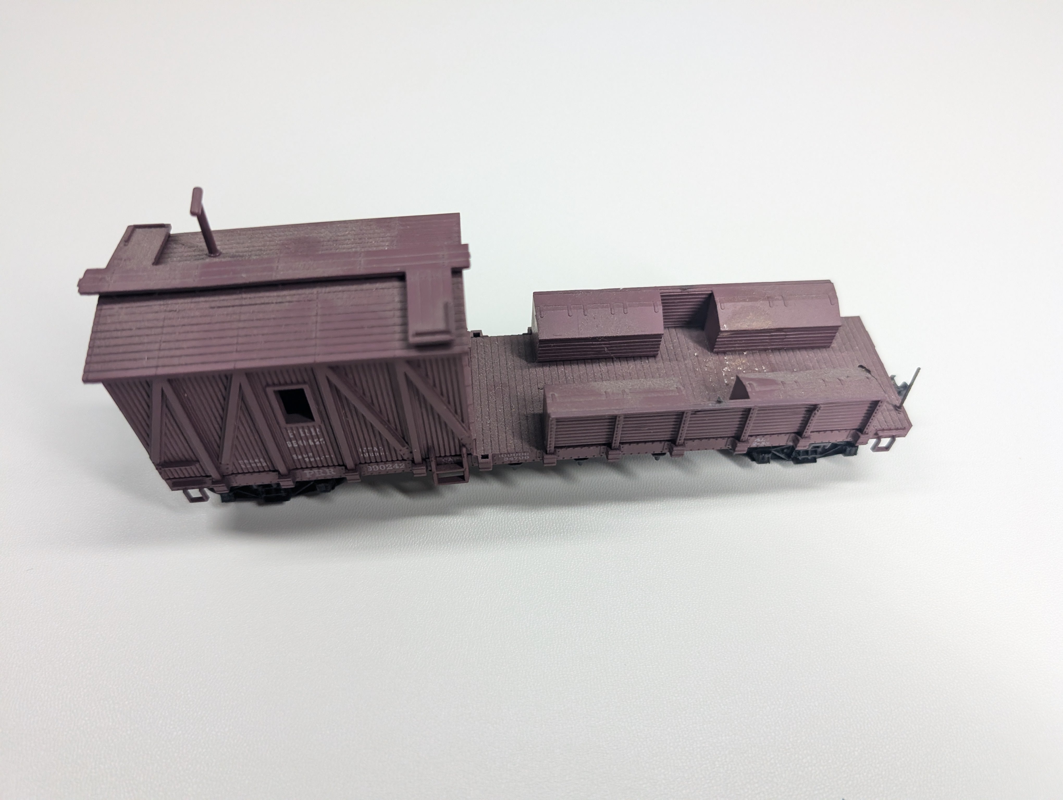 USED HO Scale Work Caboose Flat Car MOW Pennsylvania PRR #990242