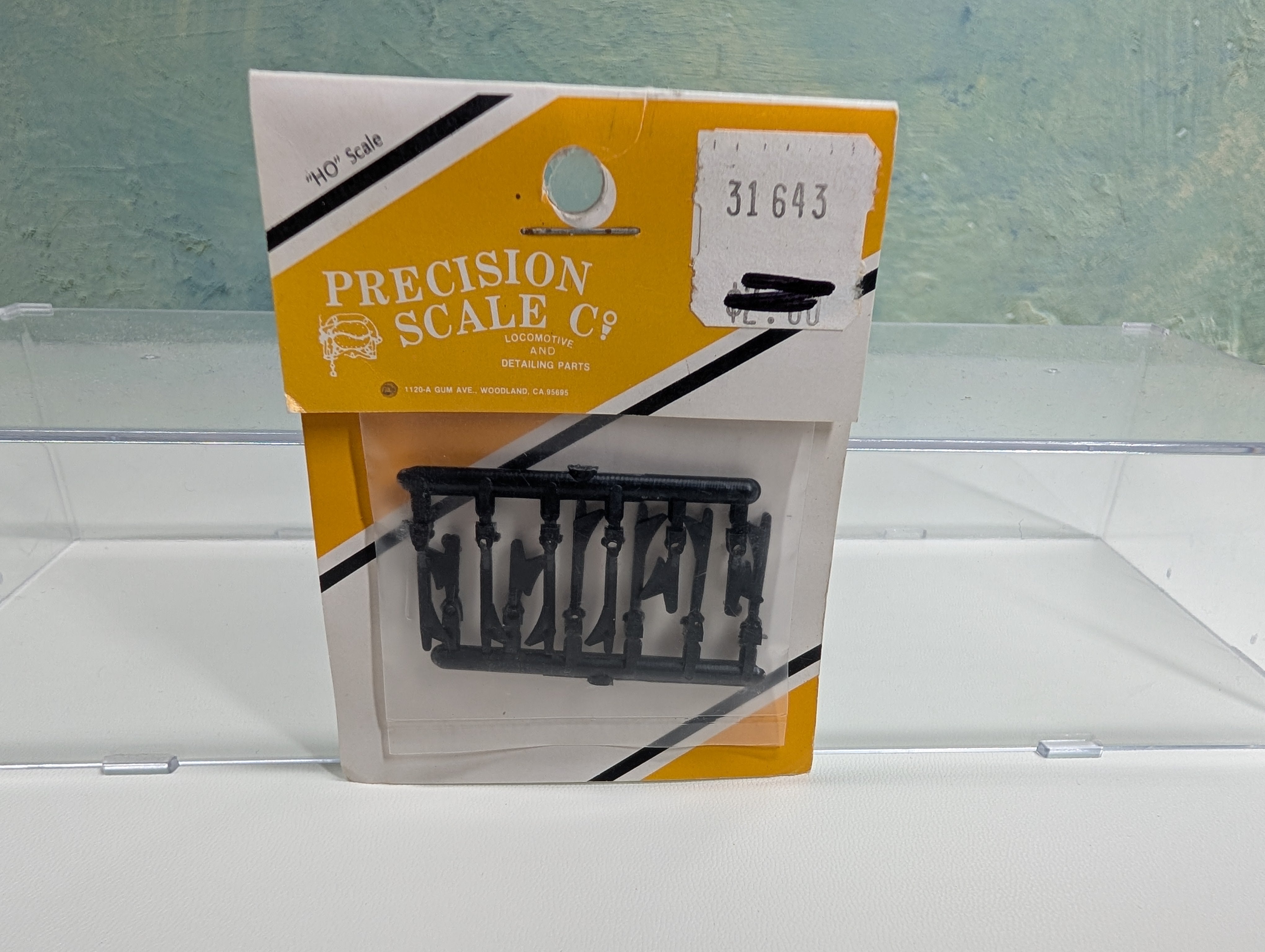 Precision Scale Co 31643 HO Scale Locomotive Brake Hangers w/Shoes, Black Plastic, Detail Parts