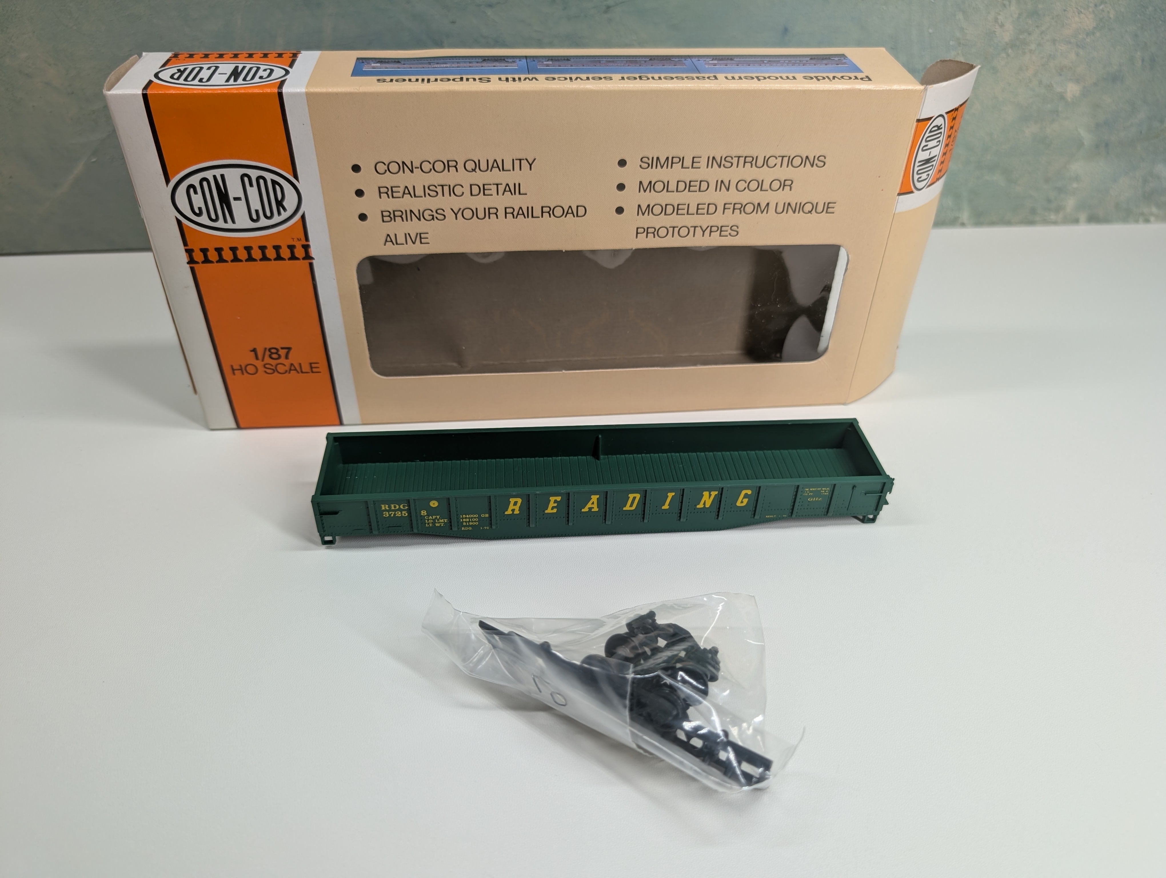 USED Con-Cor HO Scale 54' Mill Gondola Reading RDG #37258 KIT