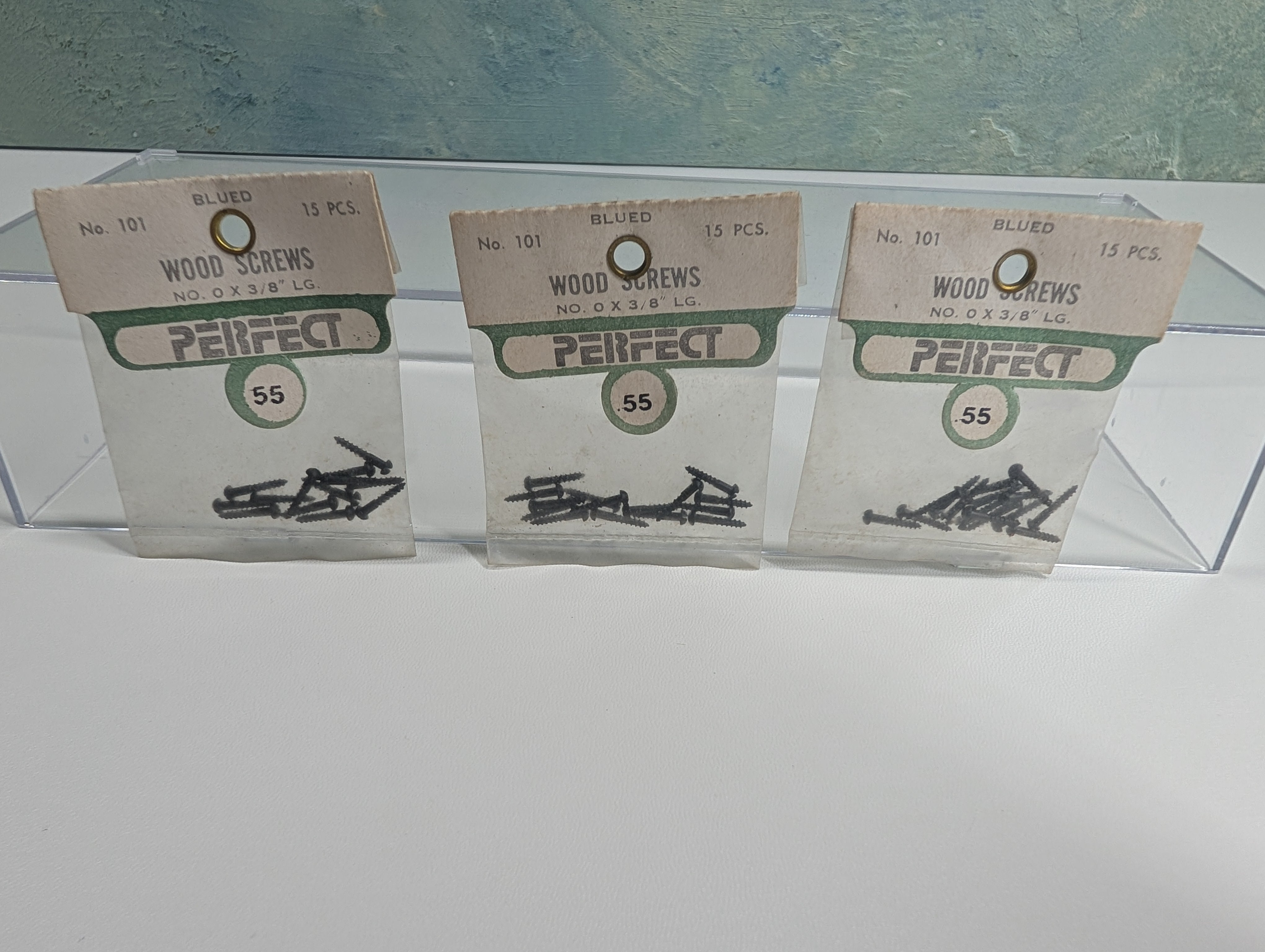 Perfect Parts 101 MULTI Scale Wood Screws Blued 0 x 3/8" LG (45 pcs)