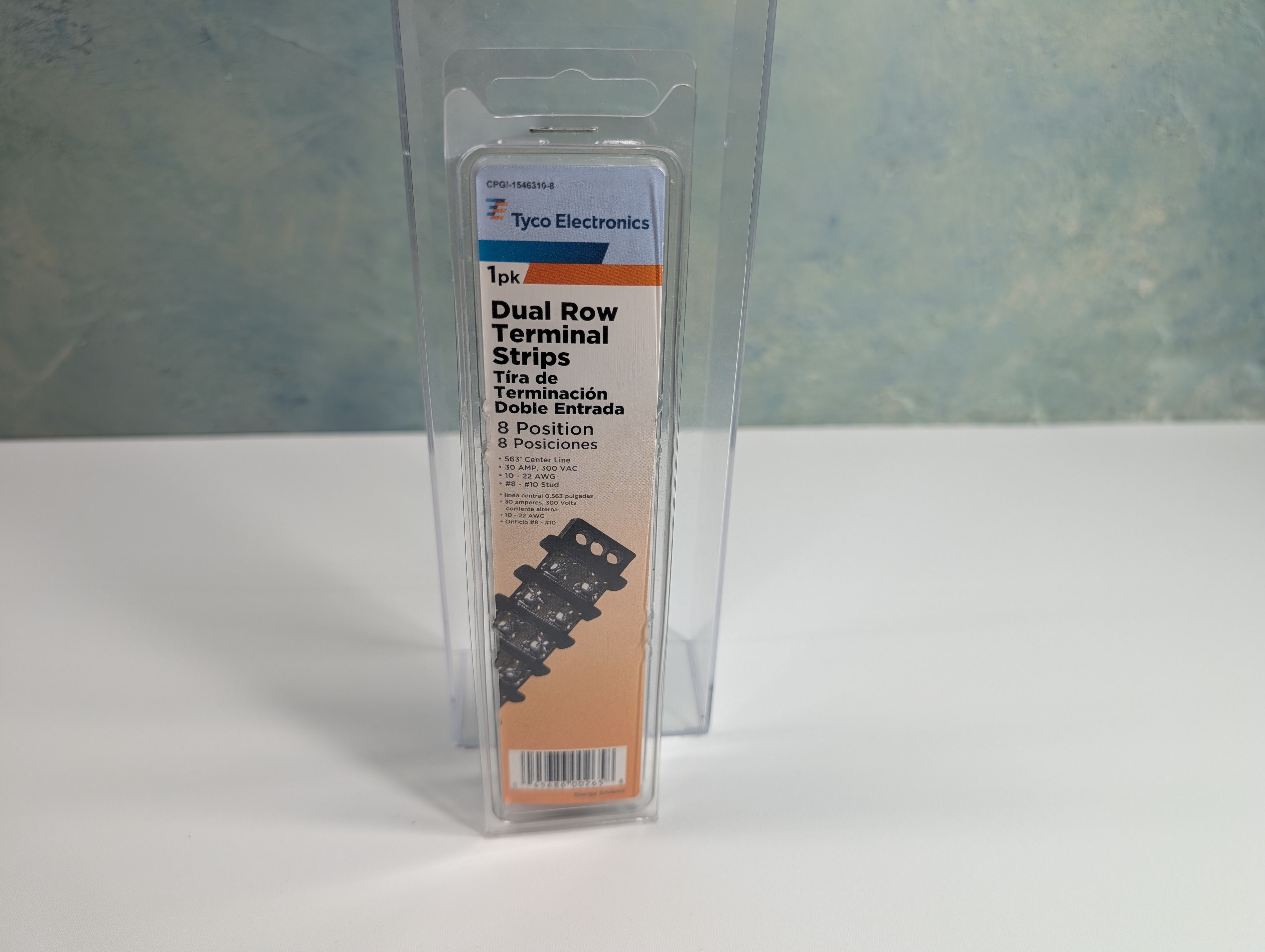 Tyco Electronics #CPGI-1546310-8 8 Position Barrier Strip, Dual Barrier, Wire-To-Wire Dual Row Terminal Strip for Model Railroads
