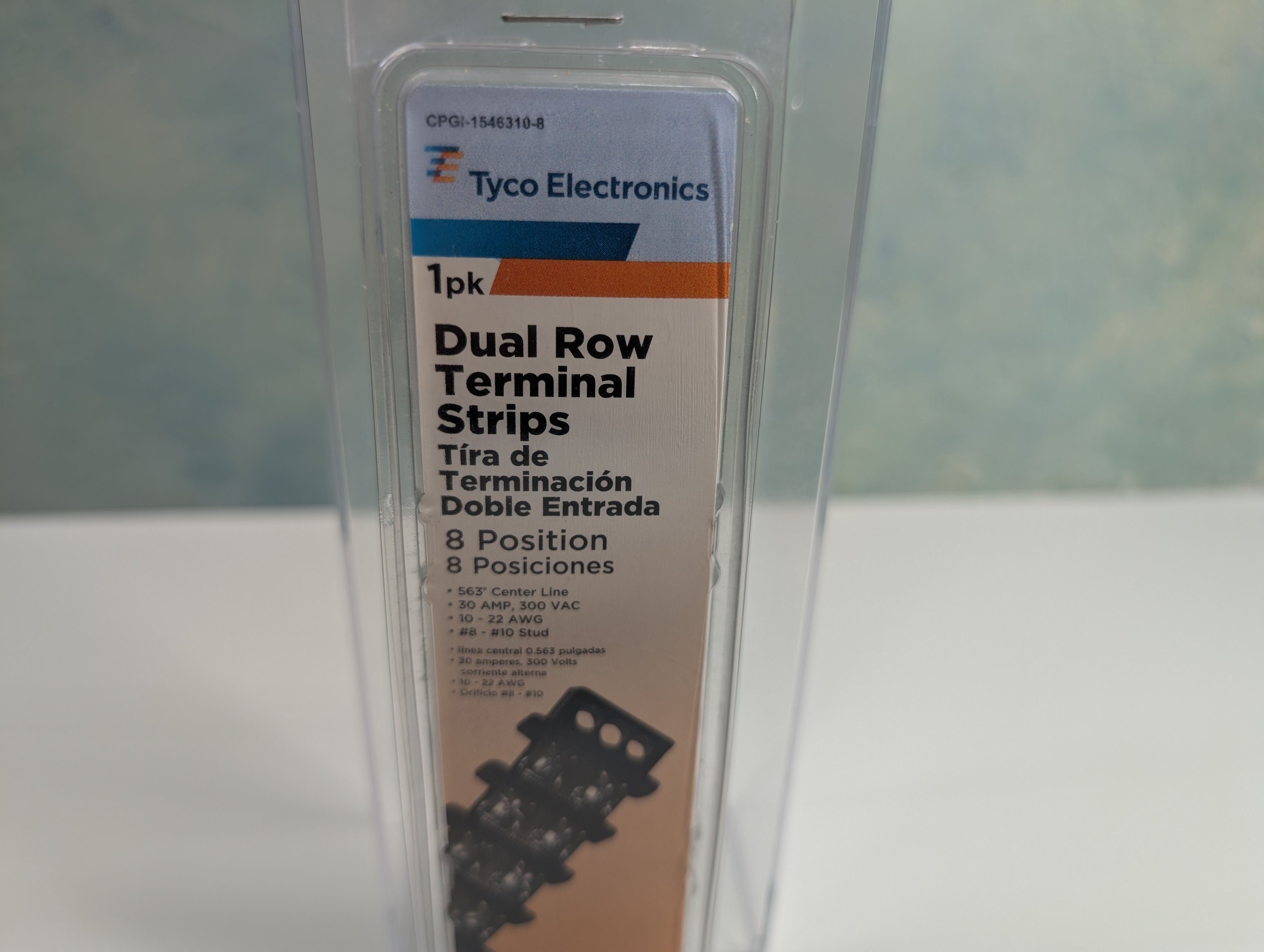 Tyco Electronics #CPGI-1546310-8 8 Position Barrier Strip, Dual Barrier, Wire-To-Wire Dual Row Terminal Strip for Model Railroads